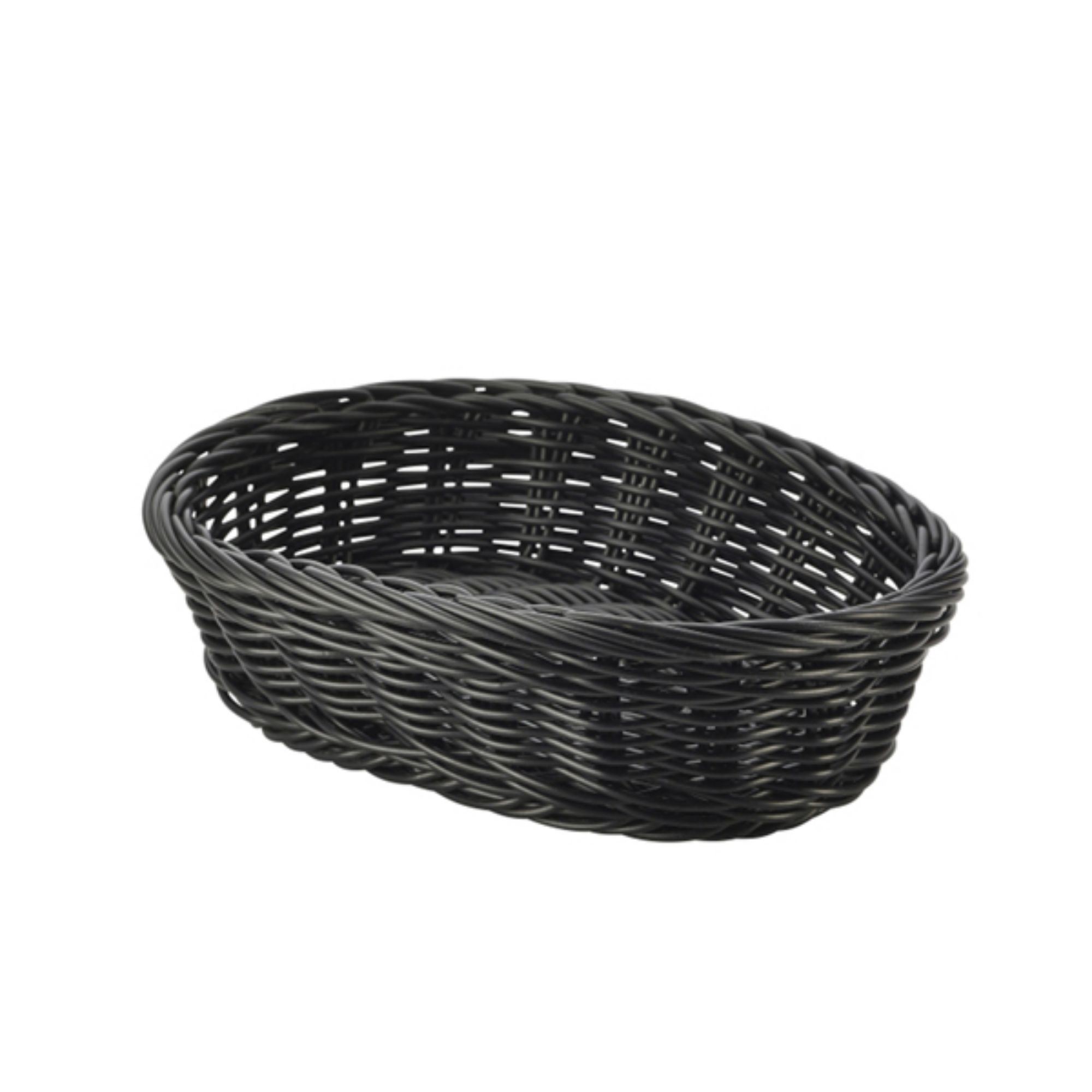 Picture of Black Oval Polywicker Basket 22.5 x 15.5 x 6.5cm - Pack of 6 - PWB-2316BK