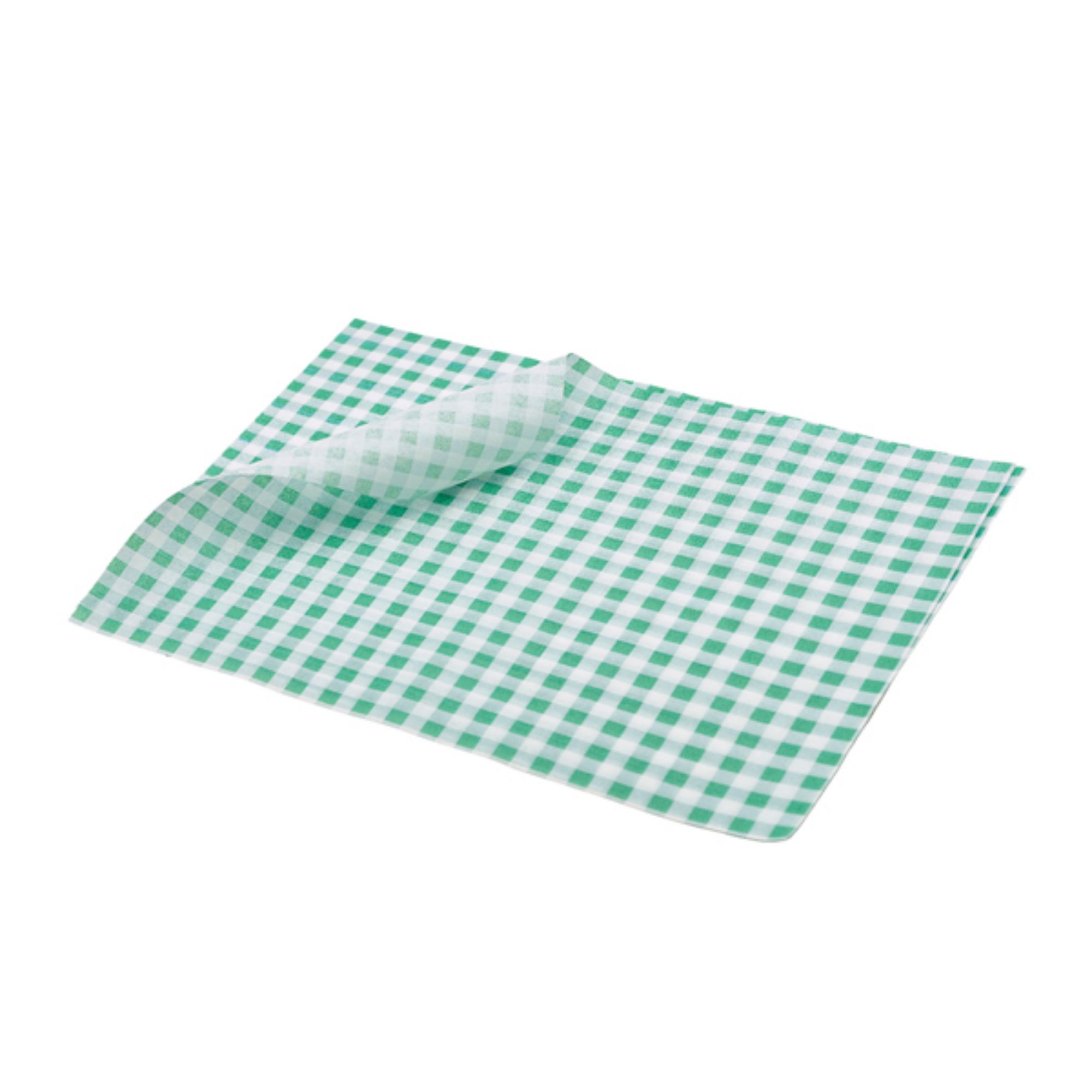 Picture of Greaseproof Paper Green Gingham Print 25 x 20cm - PN1487GGR