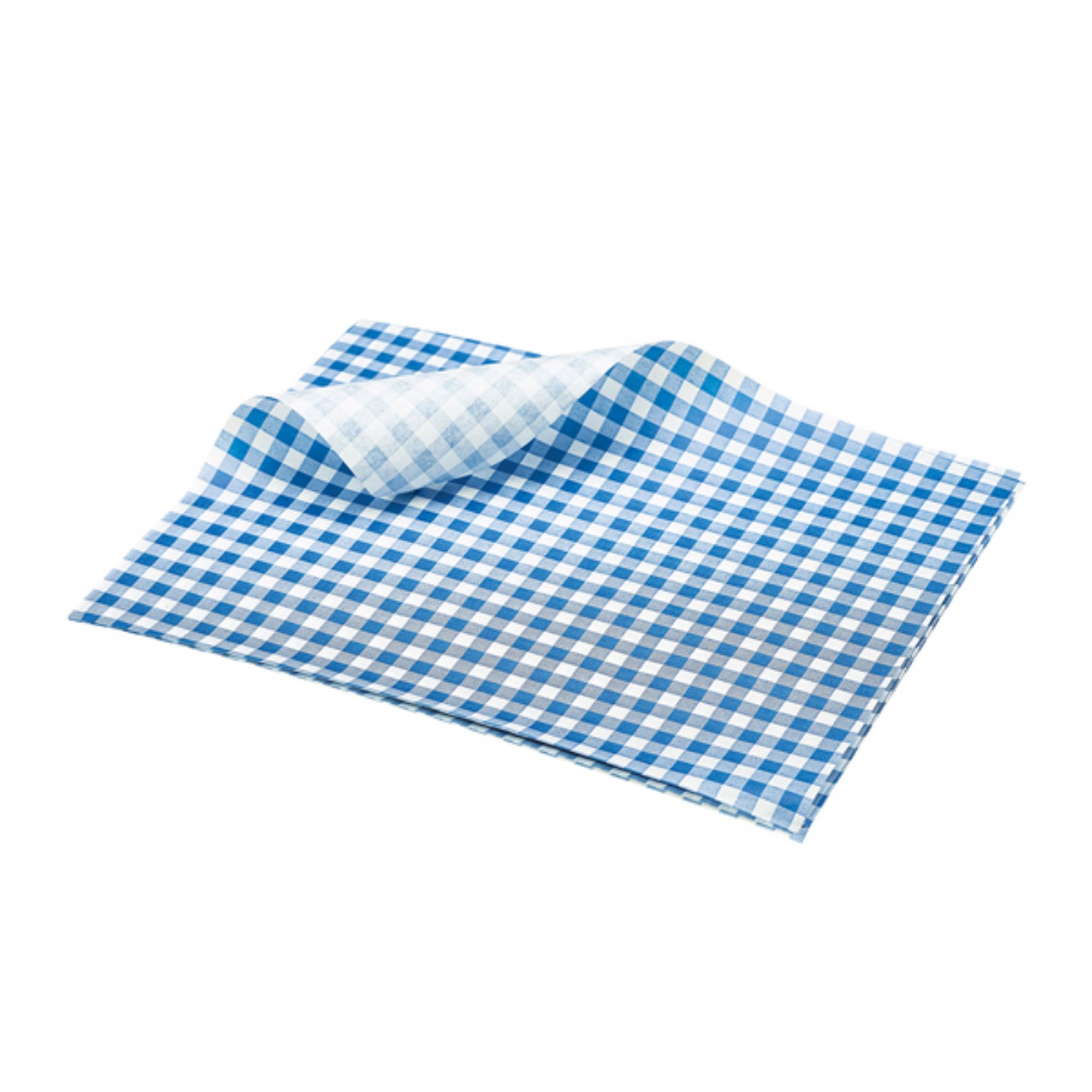 Picture of Greaseproof Paper Blue Gingham Print 25 x 20cm - PN1487GB