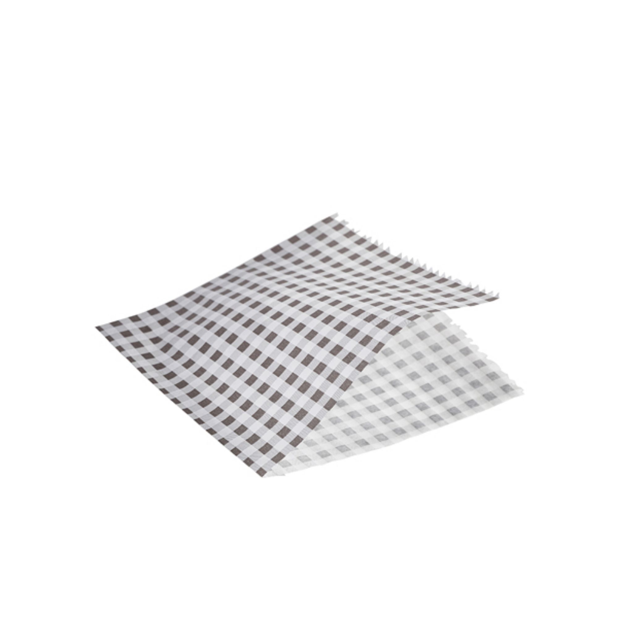 Picture of Greaseproof Paper Bags Black Gingham Print 17.5 x 17.5cm - PN1487GBKBG