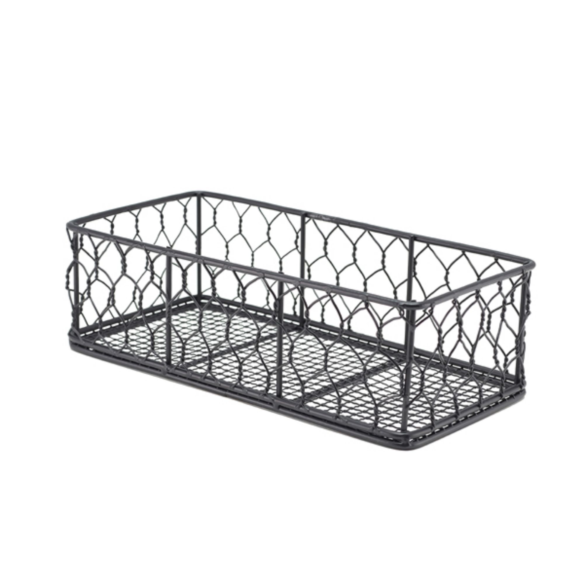 Picture of GenWare Rectangular Black Wire Basket 25 x 12 x 7.5cm - WB2512BK