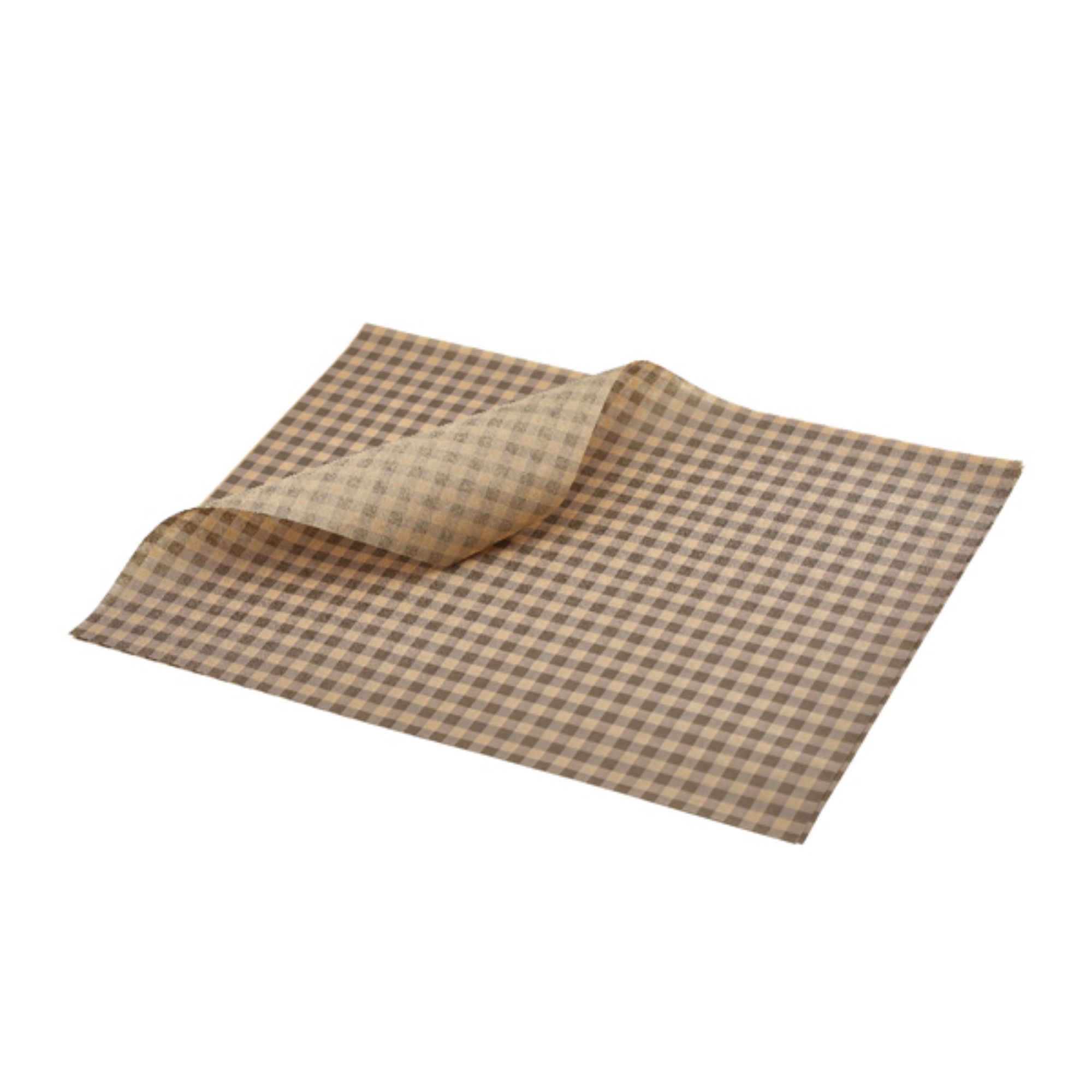 Picture of GenWare Greaseproof Paper Brown Gingham Print 25 x 20cm - PN0829GBK