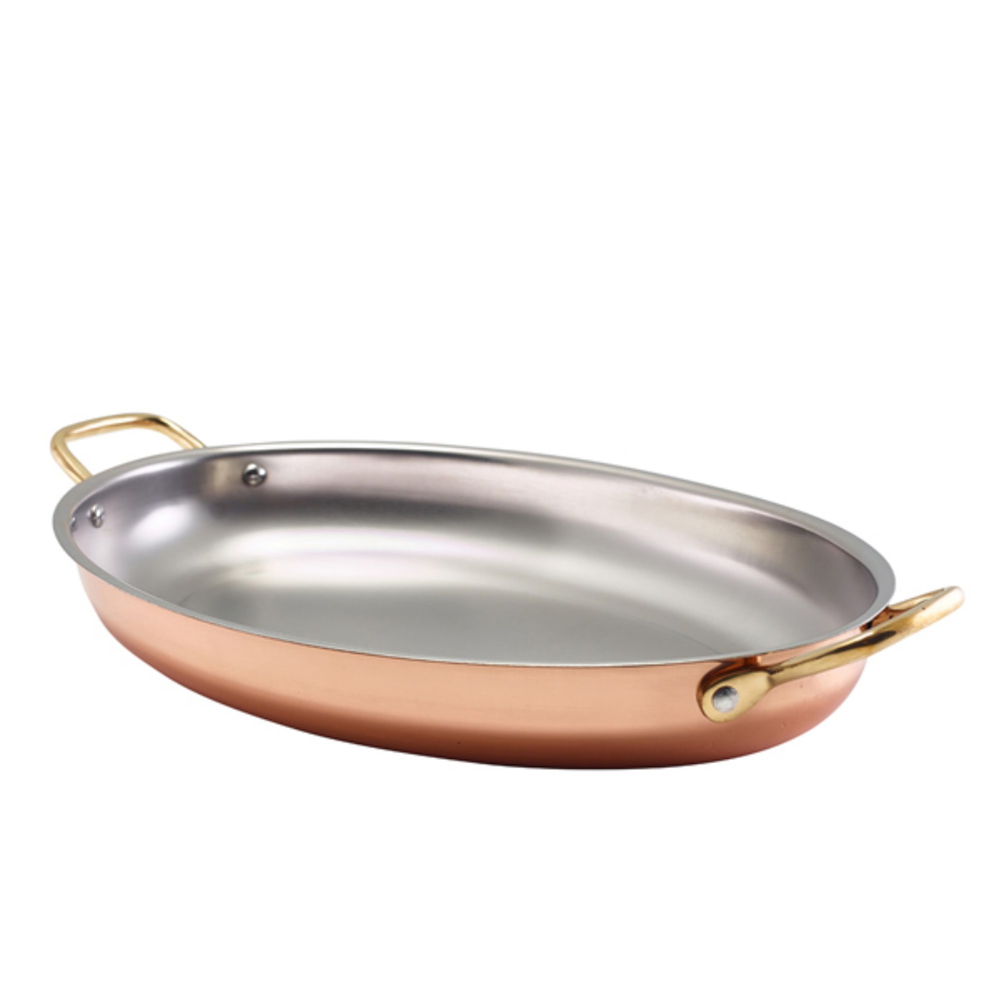Picture of GenWare Copper Plated Oval Dish 34 x 23cm - Pack of 3 - SSD34C