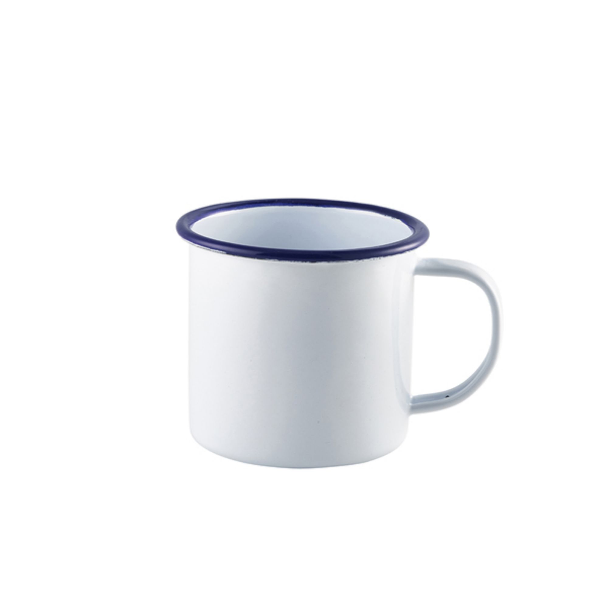 Picture of Enamel Mug White with Blue Rim 36cl/ 12.5oz - Pack of 12 - 50008