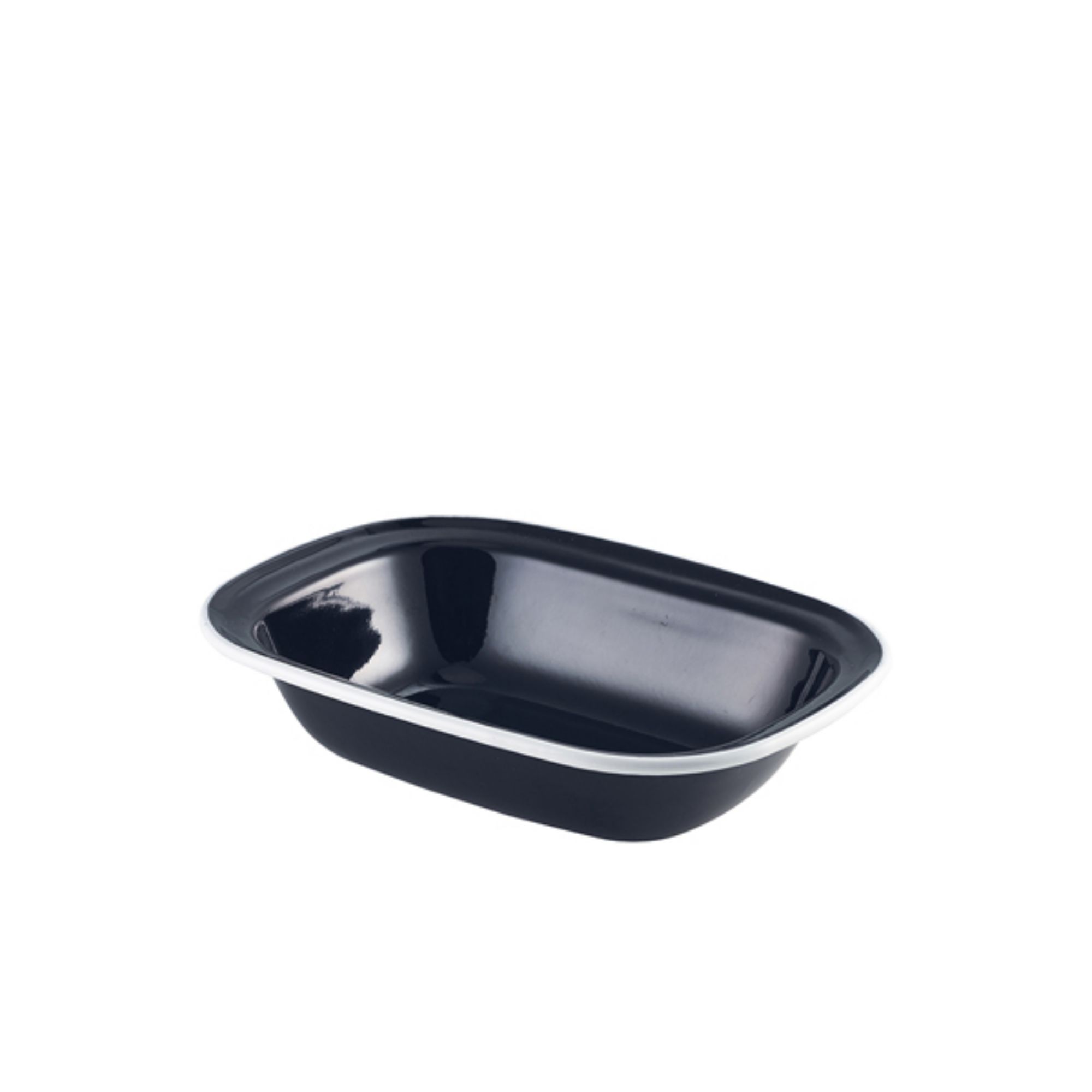 Picture of Enamel Pie Dish Black with White Rim 20cm - Pack of 12 - 44020BK