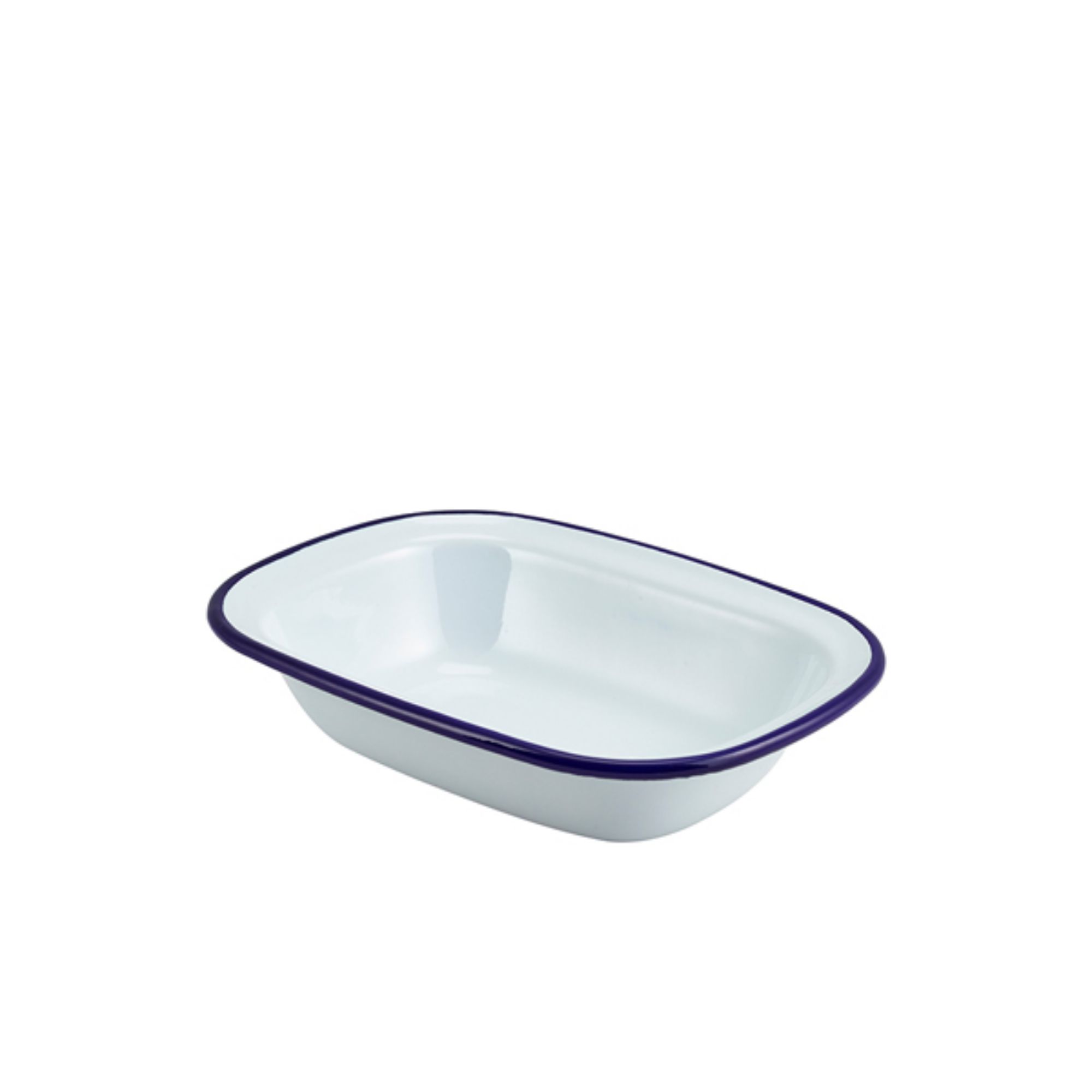 Picture of Enamel Rect. Pie Dish White & Blue 20cm - Pack of 12 - 44020
