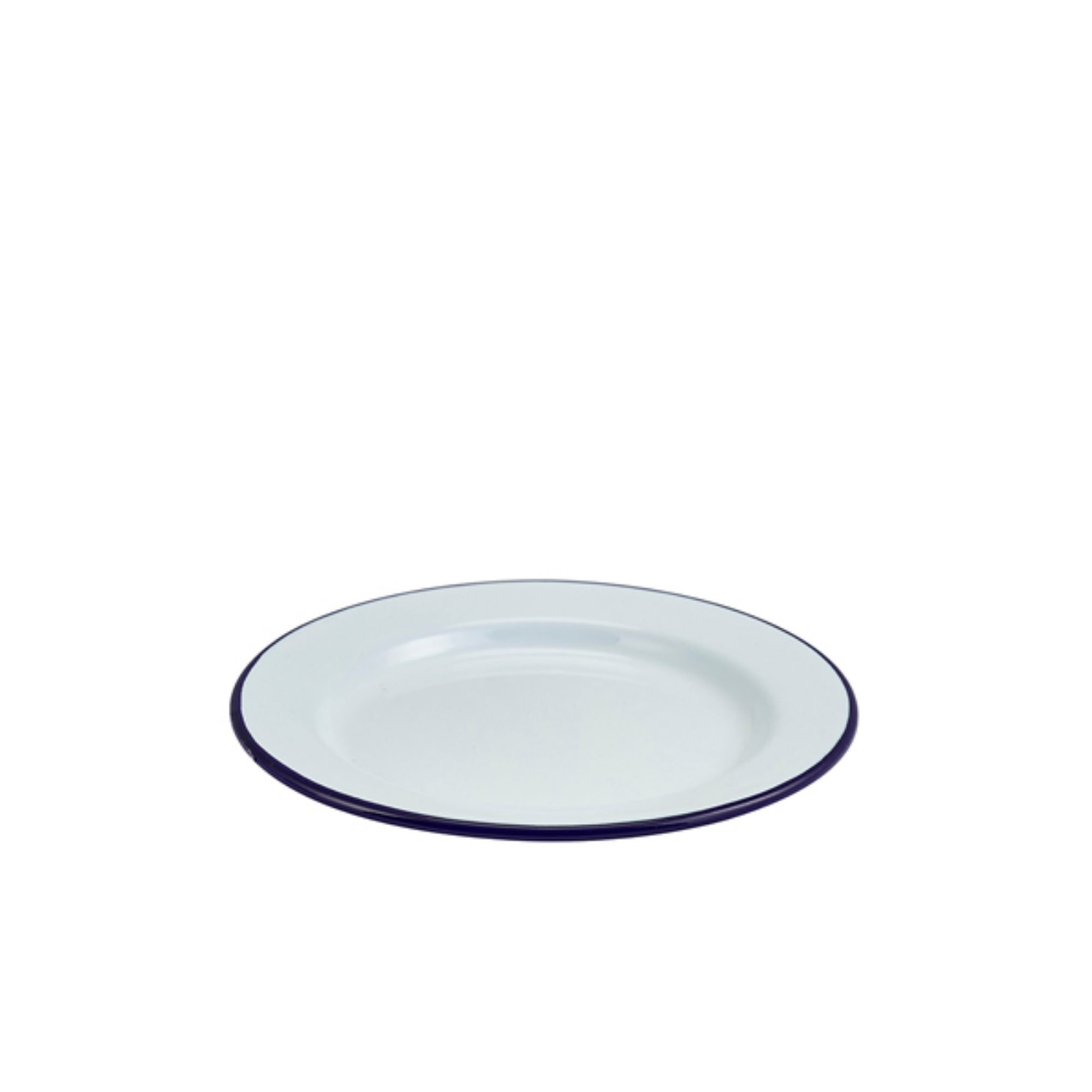 Picture of Enamel Wide Rim Plate White & Blue 20cm - Pack of 12 - 45020