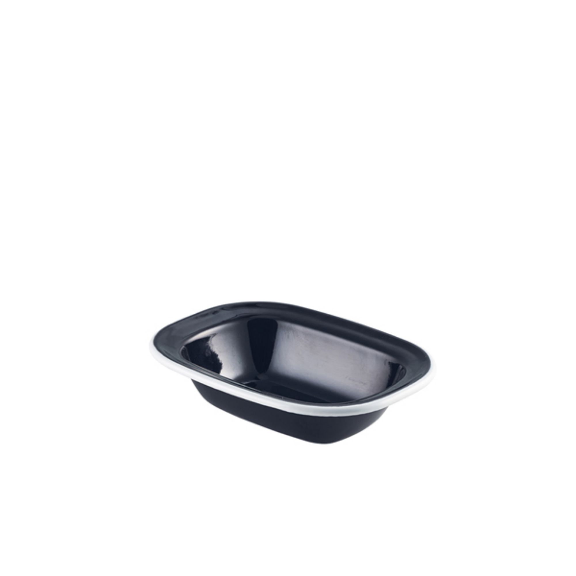 Picture of Enamel Pie Dish Black with White Rim 16cm - Pack of 12 - 44016BK