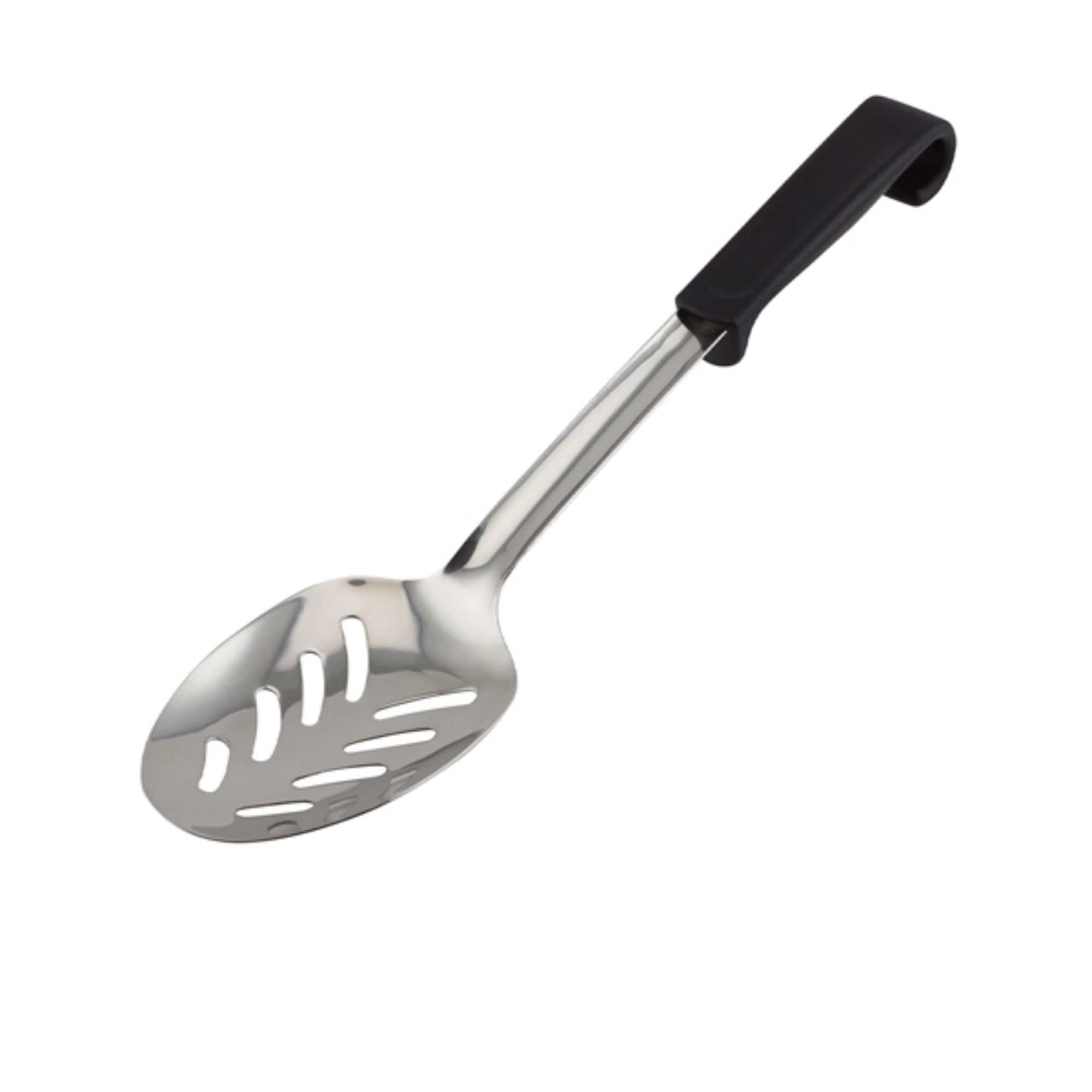 Picture of Genware Plastic Handle Spoon Slotted Black - 577-05