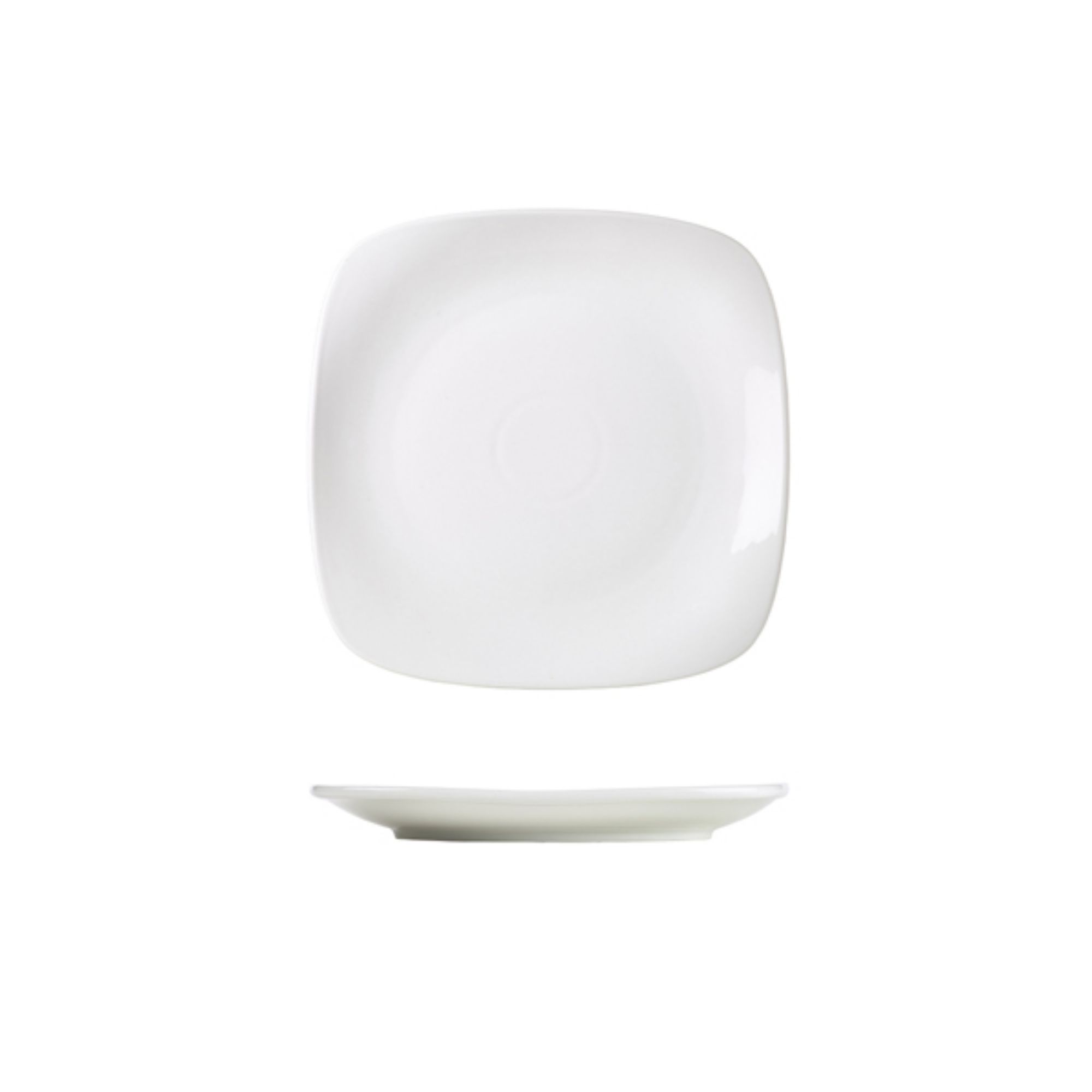 Picture of Genware Porcelain Rounded Square Plate 17cm/ 6.5" - Pack of 6 - 184517