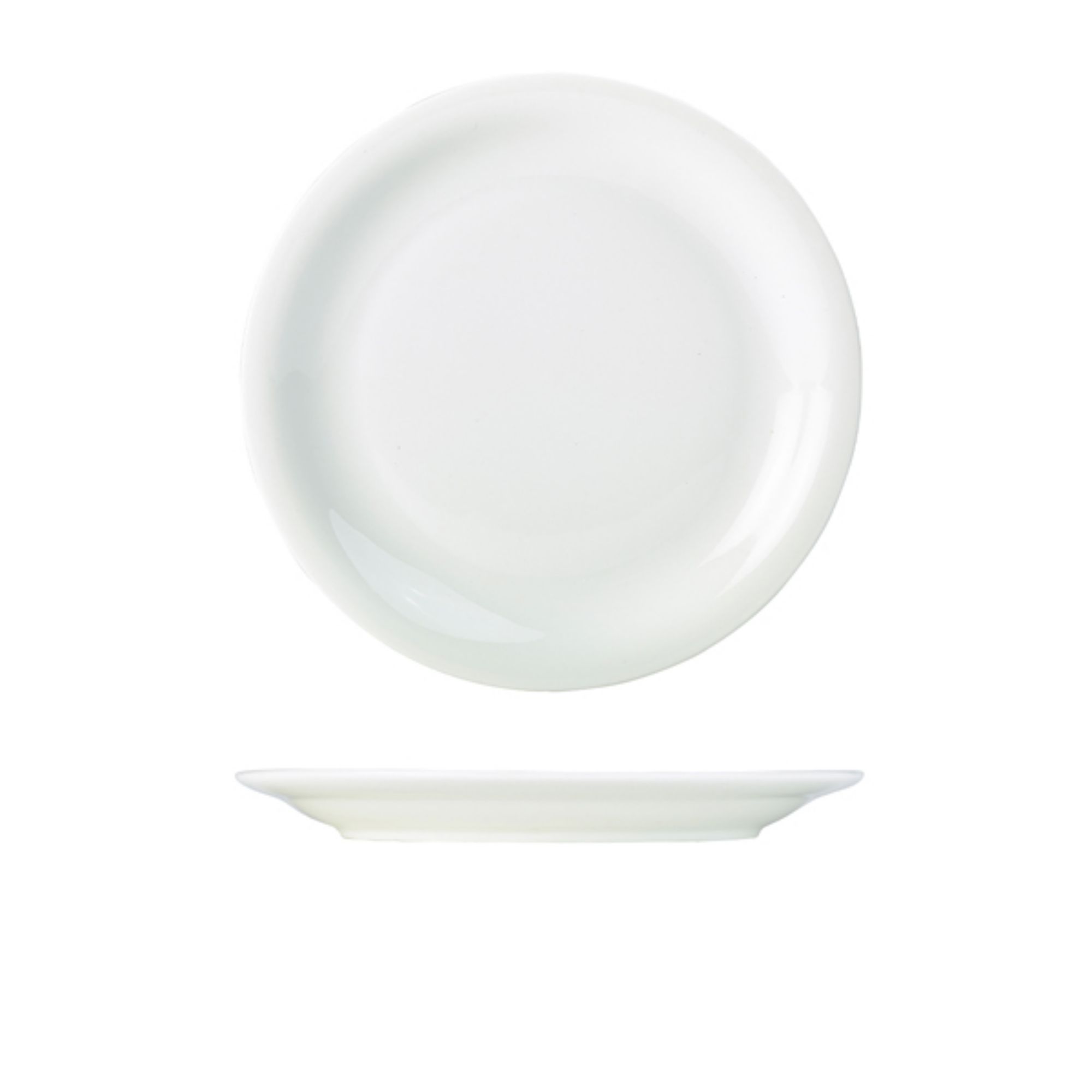 Picture of Genware Porcelain Narrow Rim Plate 26cm/ 10.25" - Pack of 6 - 160326