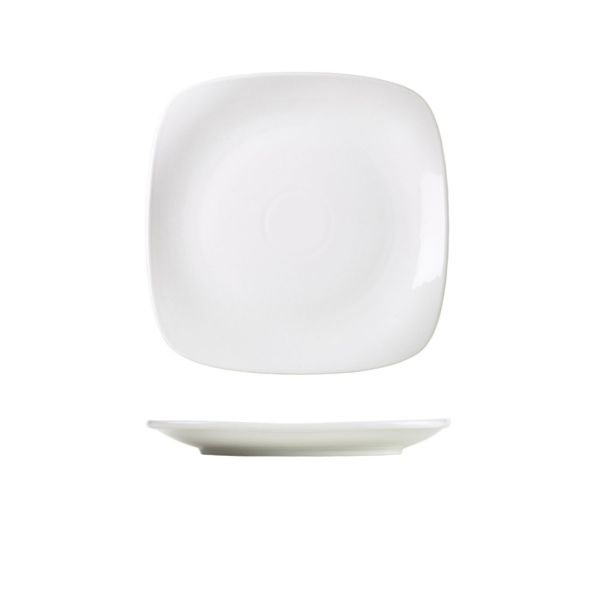 Picture of Genware Porcelain Rounded Square Plate 21cm/ 8.25" - Pack of 6 - 184521