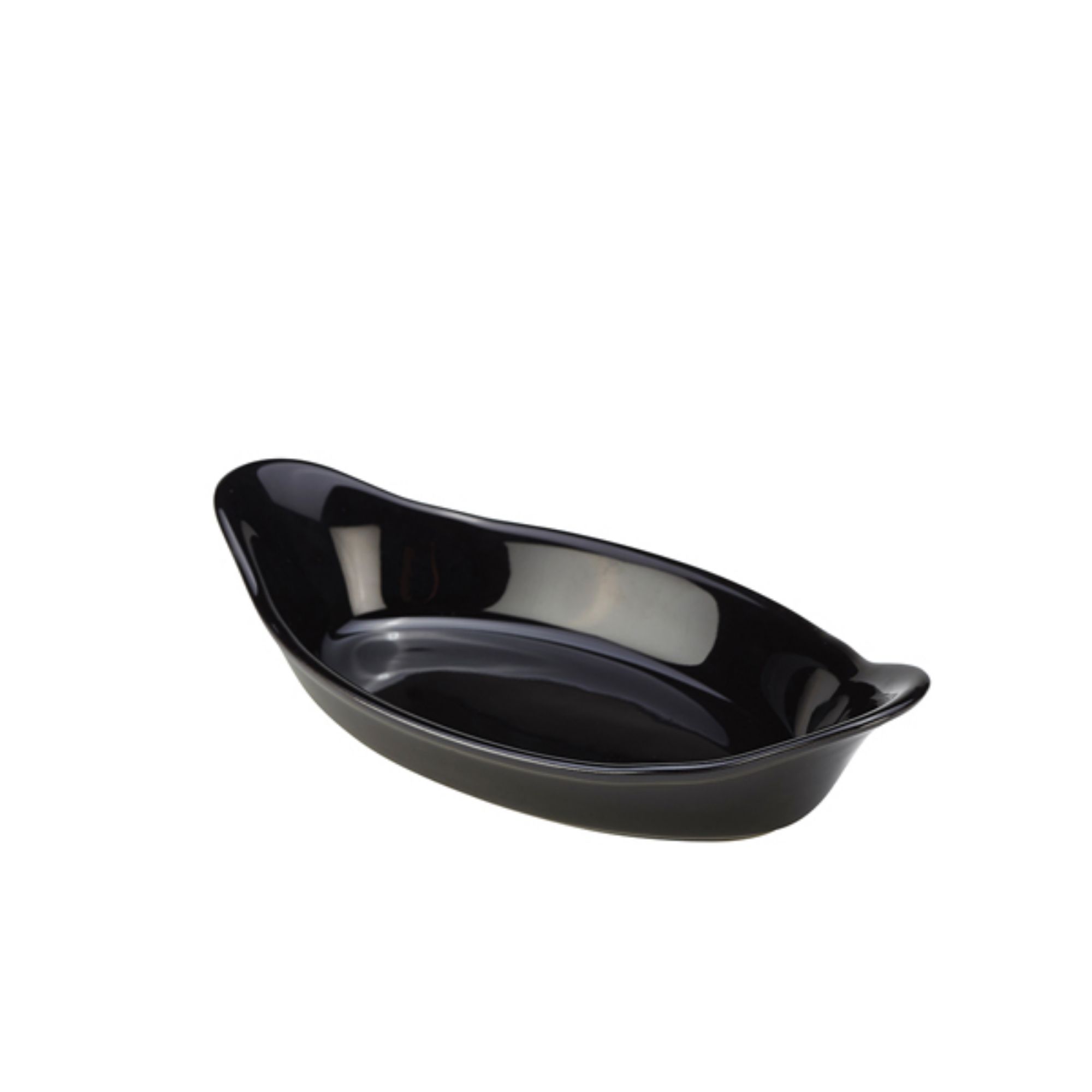 Picture of GenWare Stoneware Black Oval Eared Dish 16.5cm/ 6.5" - Pack of 6 - B23D-BL