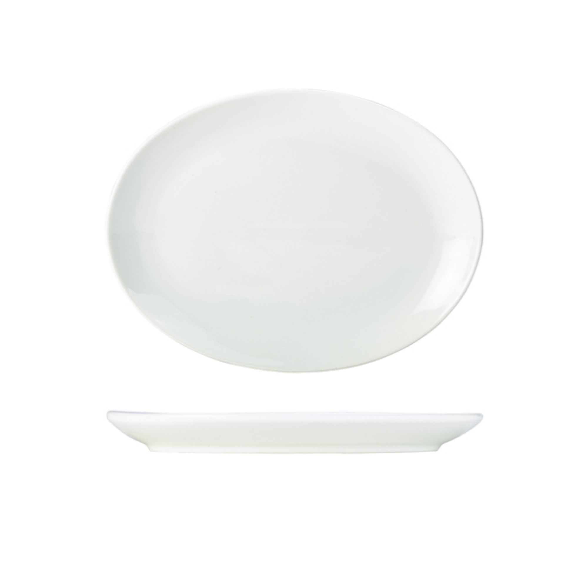 Picture of Genware Porcelain Oval Plate 31cm/ 12.25" - Pack of 6 - 112131