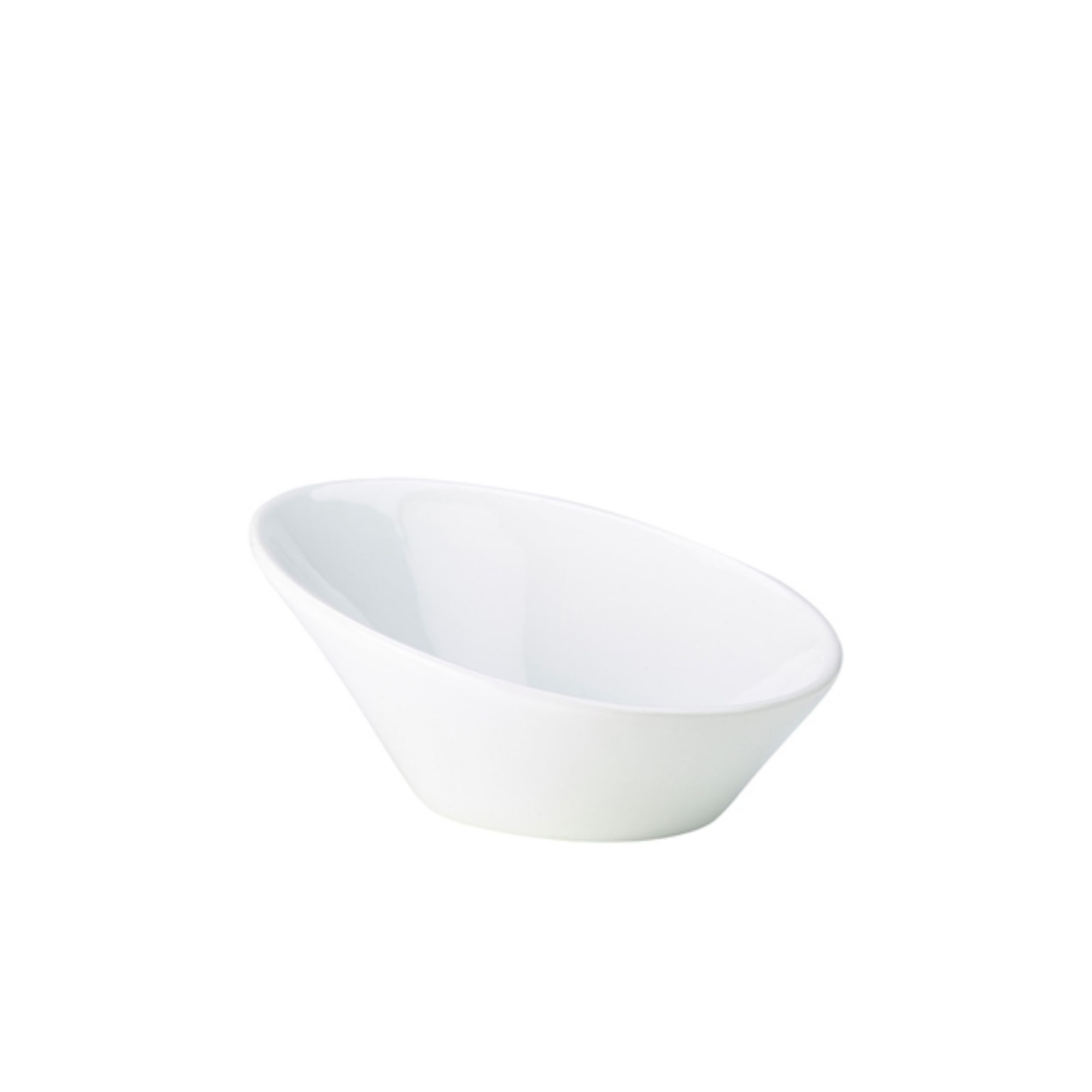 Picture of Genware Porcelain Oval Sloping Bowl 16cm/ 6.25" - Pack of 6 - 366016