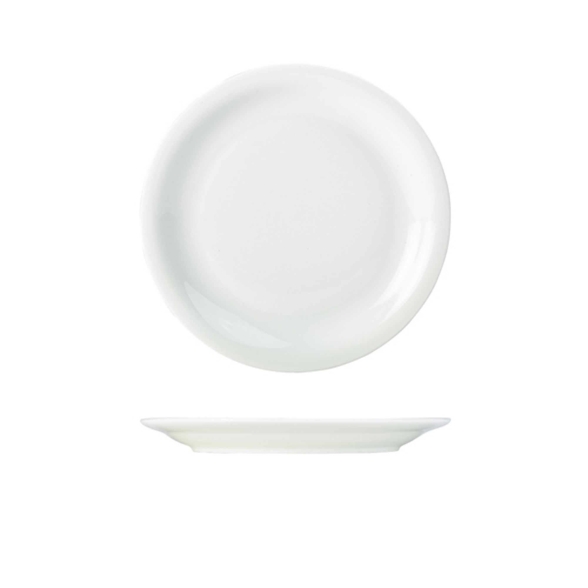 Picture of Genware Porcelain Narrow Rim Plate 22cm/ 8.5" - Pack of 6 - 160322