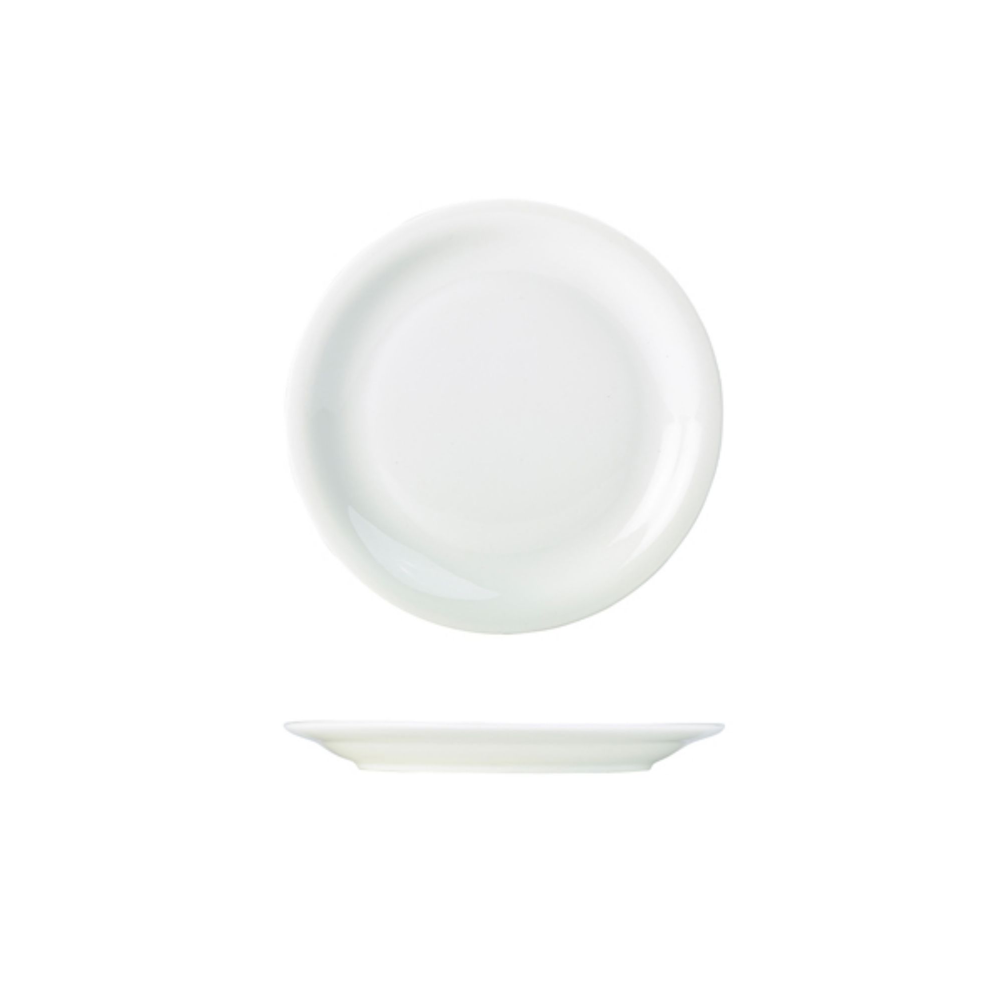 Picture of Genware Porcelain Narrow Rim Plate 16cm/ 6.25" - Pack of 6 - 160316