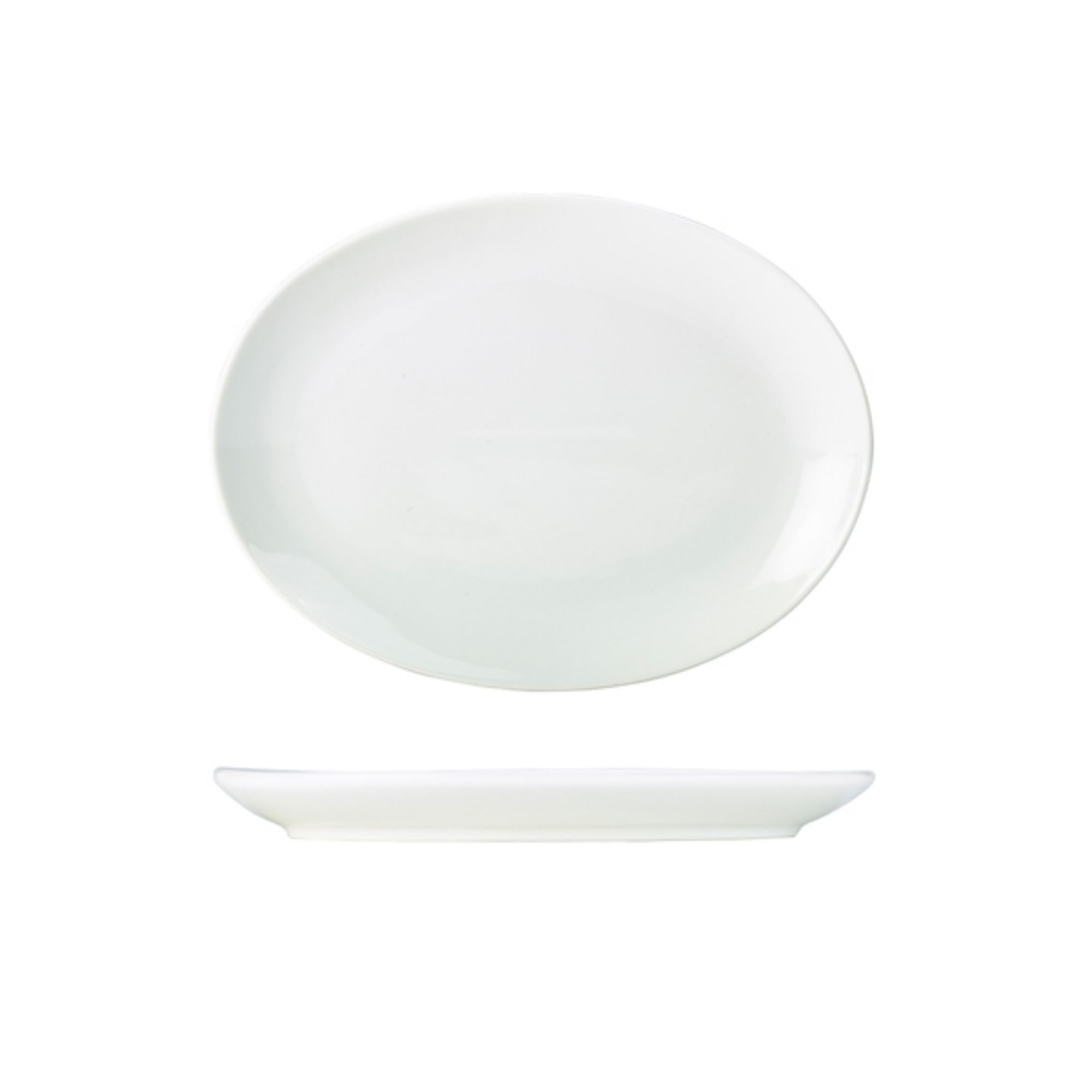 Picture of Genware Porcelain Oval Plate 28cm/ 11" - Pack of 6 - 112128