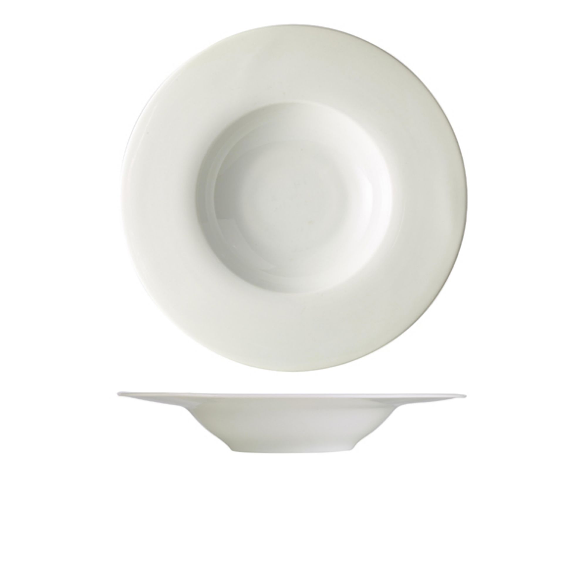 Picture of Genware Porcelain Wide Rim Pasta Plate 30cm/ 12" - Pack of 6 - 178230