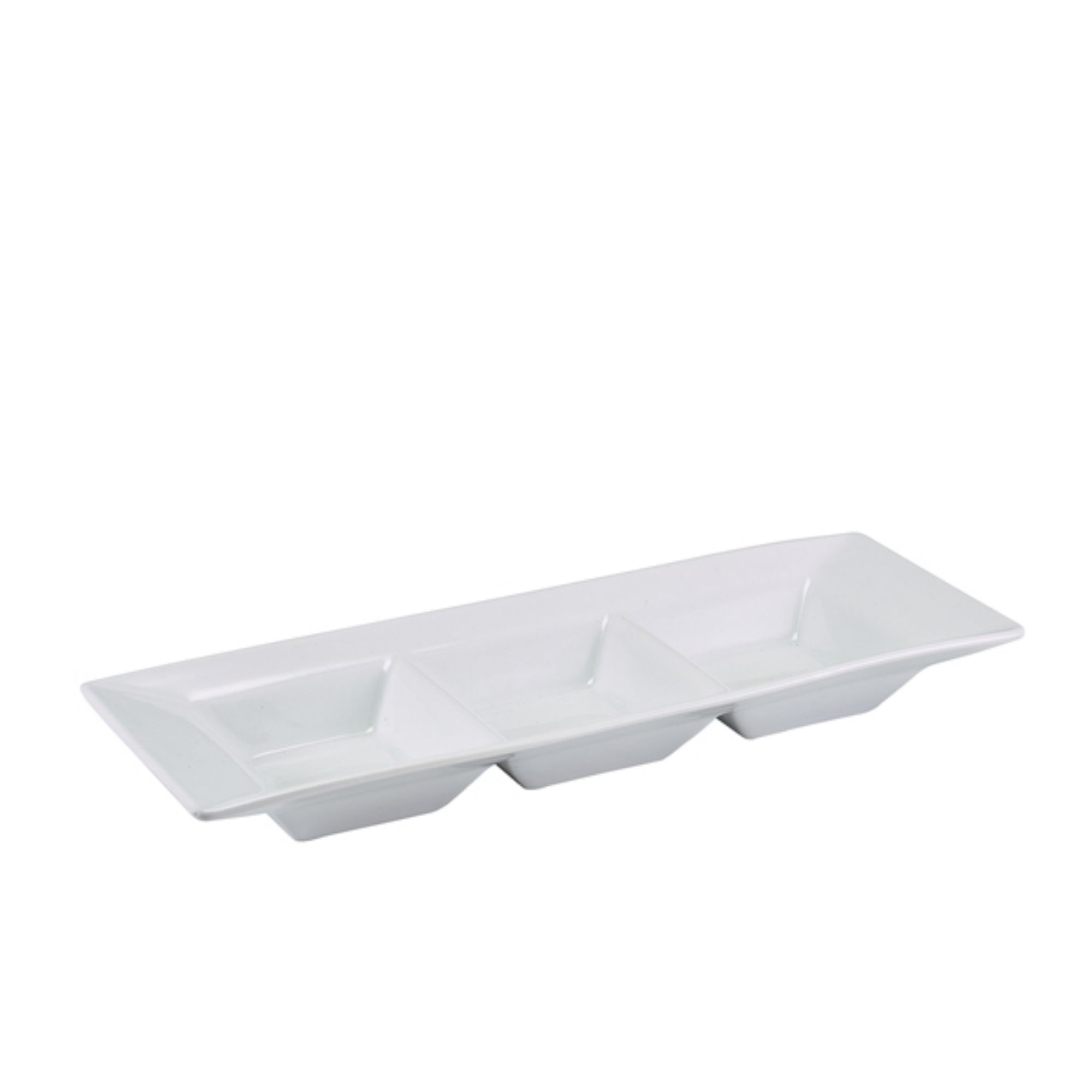 Picture of GenWare Porcelain Triple Dish 25.4 x 9cm/ 10 x 3.5" - Pack of 6 - 353825