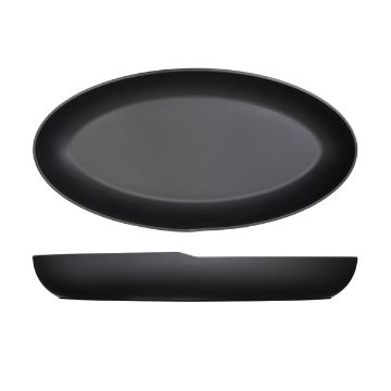 Picture of Black Copenhagen Oval Melamine Deep Dish 55 x 27.5 x 7.5cm