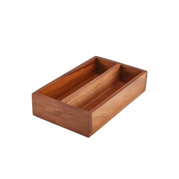 Picture of GenWare Acacia Wood 2 Compartment Cutlery Tray