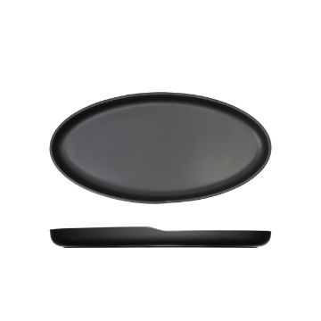 Picture of Black Copenhagen Oval Melamine Dish 40 x 20cm