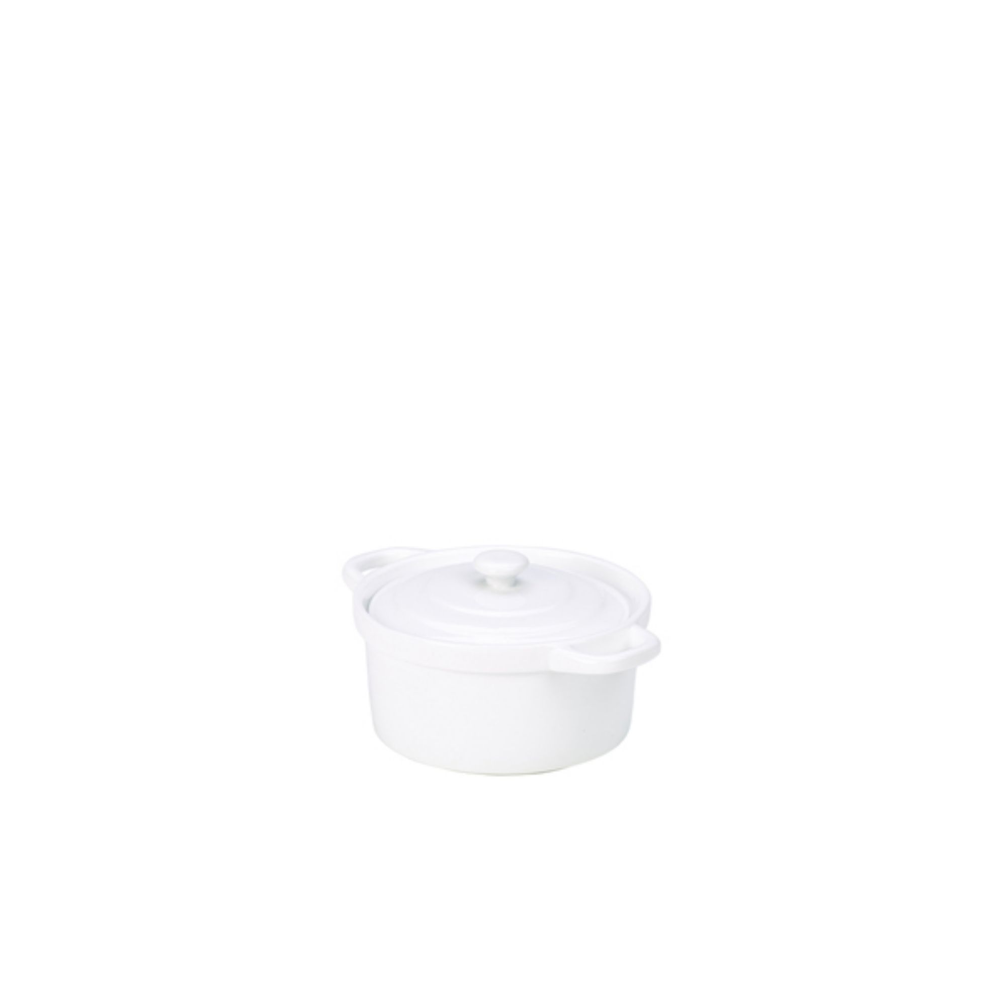 Picture of Genware Porcelain Covered Mini Casserole Dish 10.5cm/ 4" - Pack of 6 - MC10-W