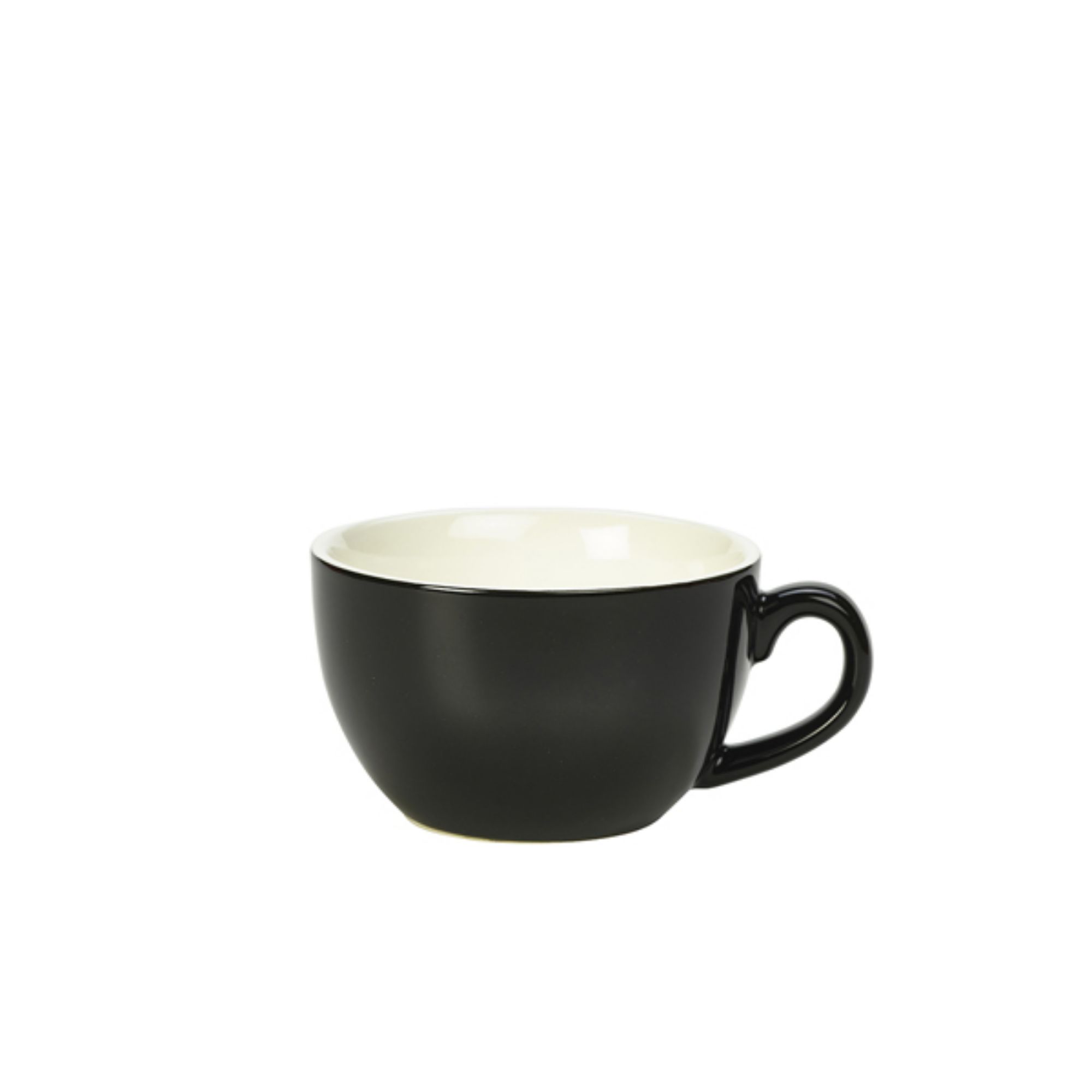 Picture of Genware Porcelain Black Bowl Shaped Cup 25cl/ 8.75oz - Pack of 6 - 322125BK