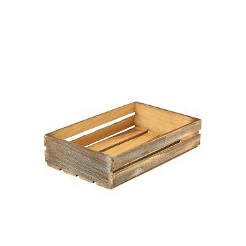 Picture of Genware Dark Rustic Wooden Crate 35 x 23 x 8cm