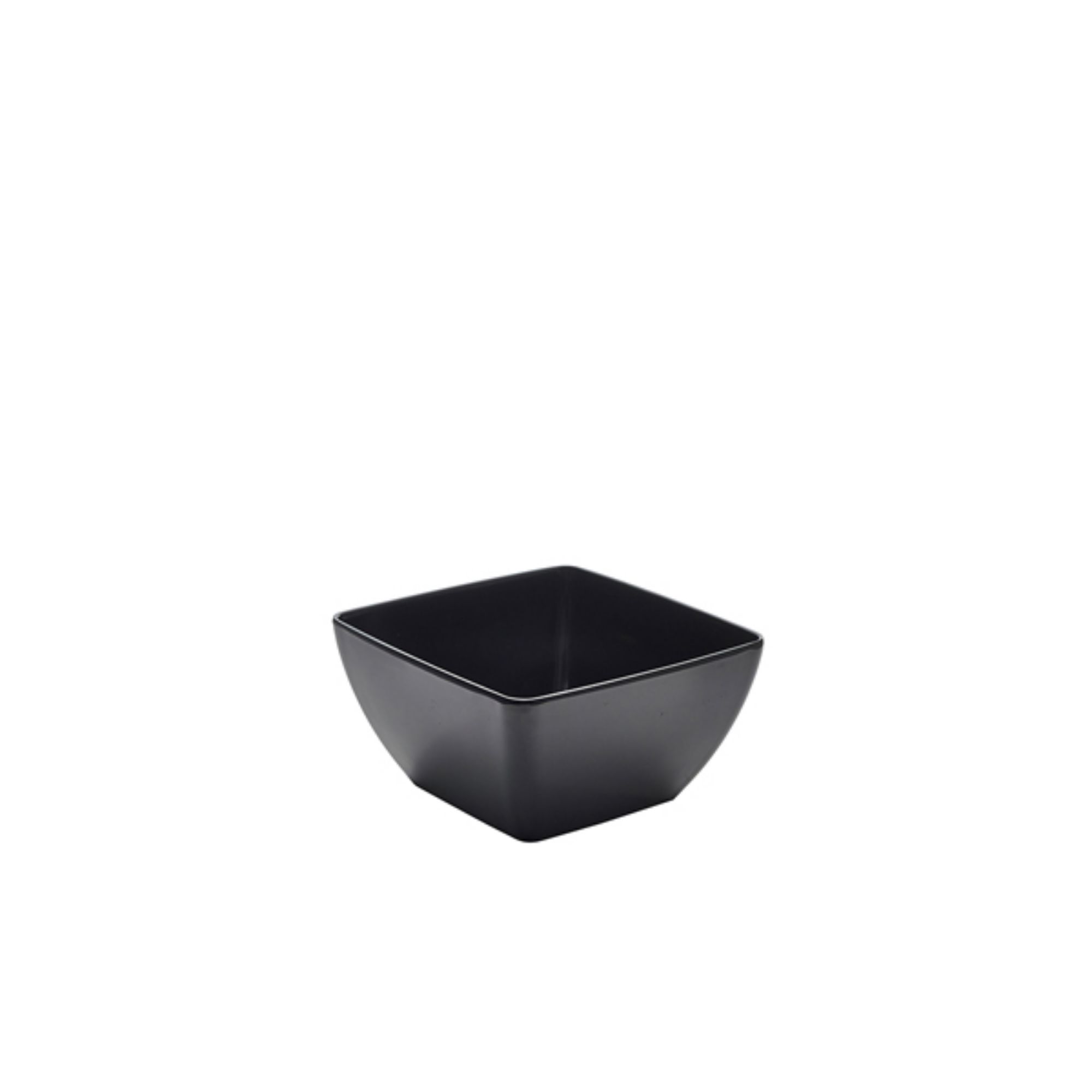 Picture of GenWare Melamine Black Curved Square Bowl 19cm - MELSQB-20BK