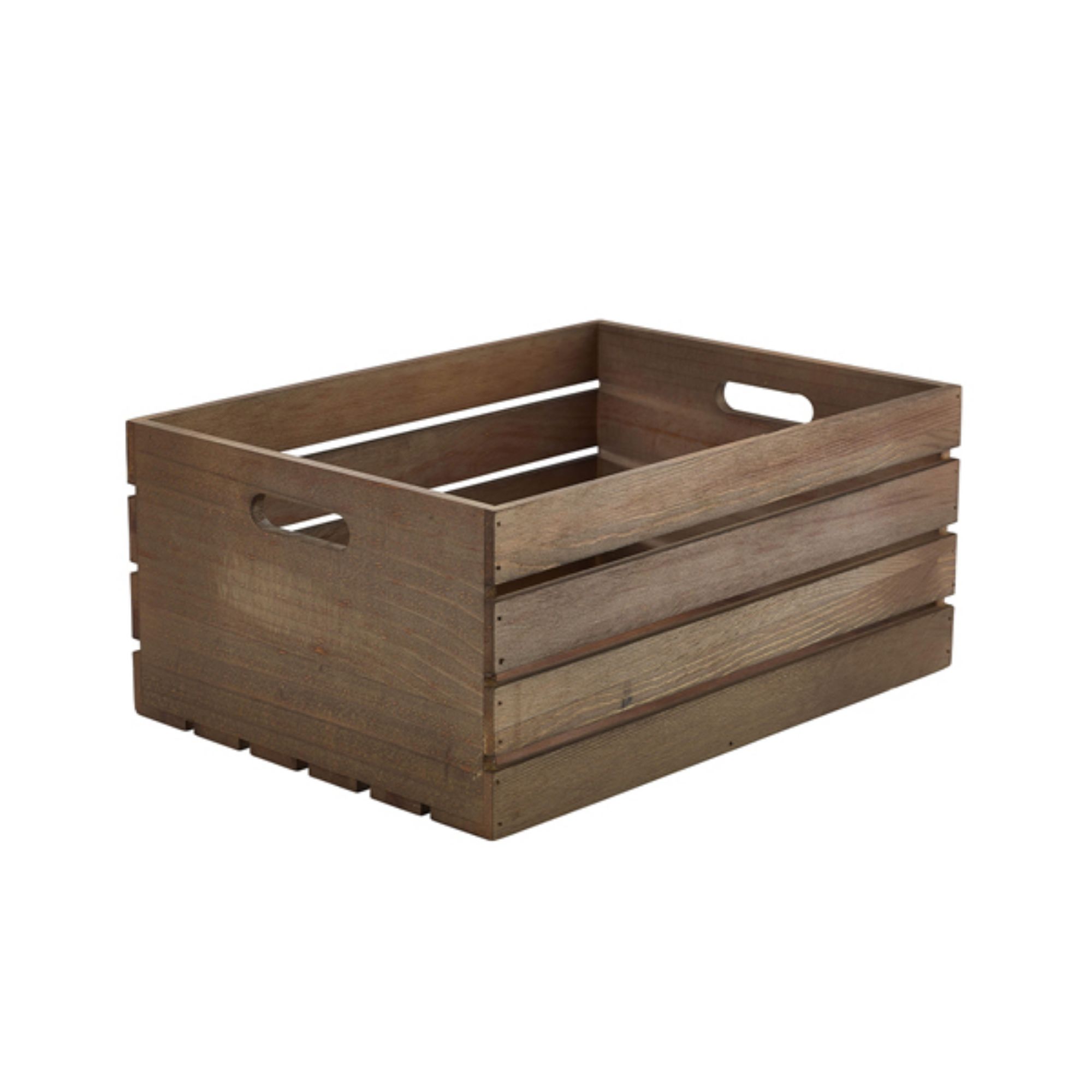 Picture of Genware Dark Rustic Wooden Crate 41 x 30 x 18cm - WDC-4130D