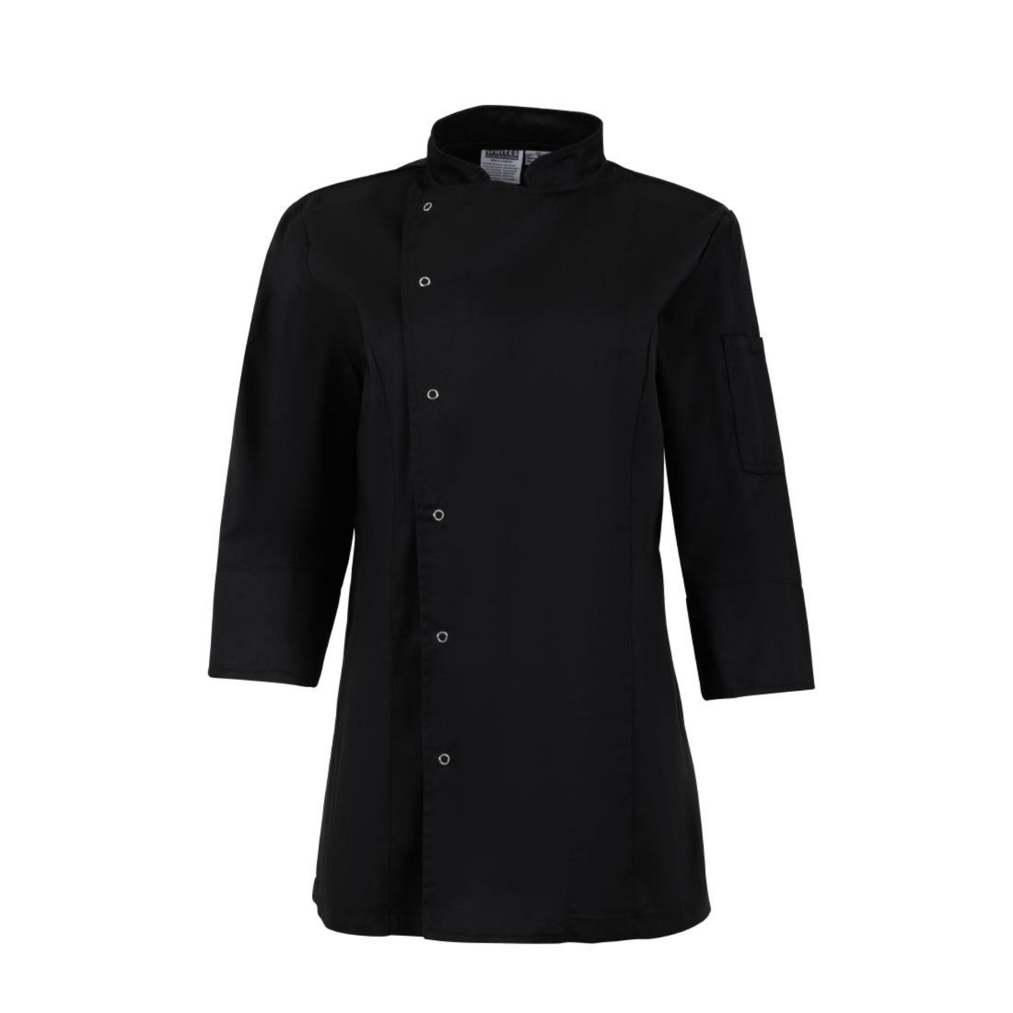 Picture of Whites Ladies Fitted Chef Jacket Black Size M - BA110-M
