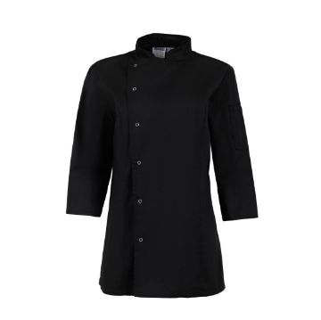 Picture of Whites Ladies Fitted Chef Jacket Black Size M