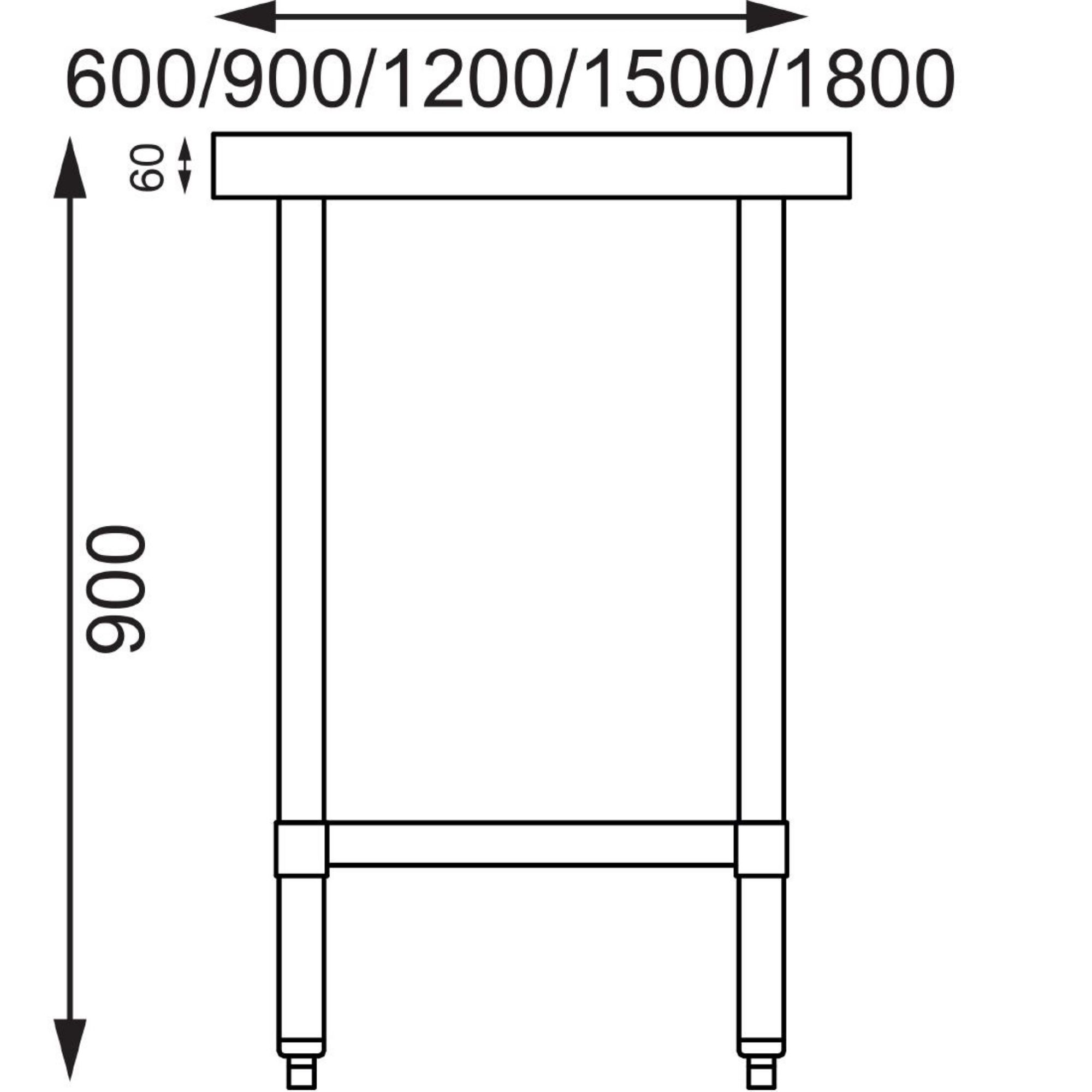 Picture of Vogue Stainless Steel Prep Table 1500mm