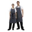 Picture of Whites Butchers Stripe Bib Apron Blue/White (5 Pack) - SA820