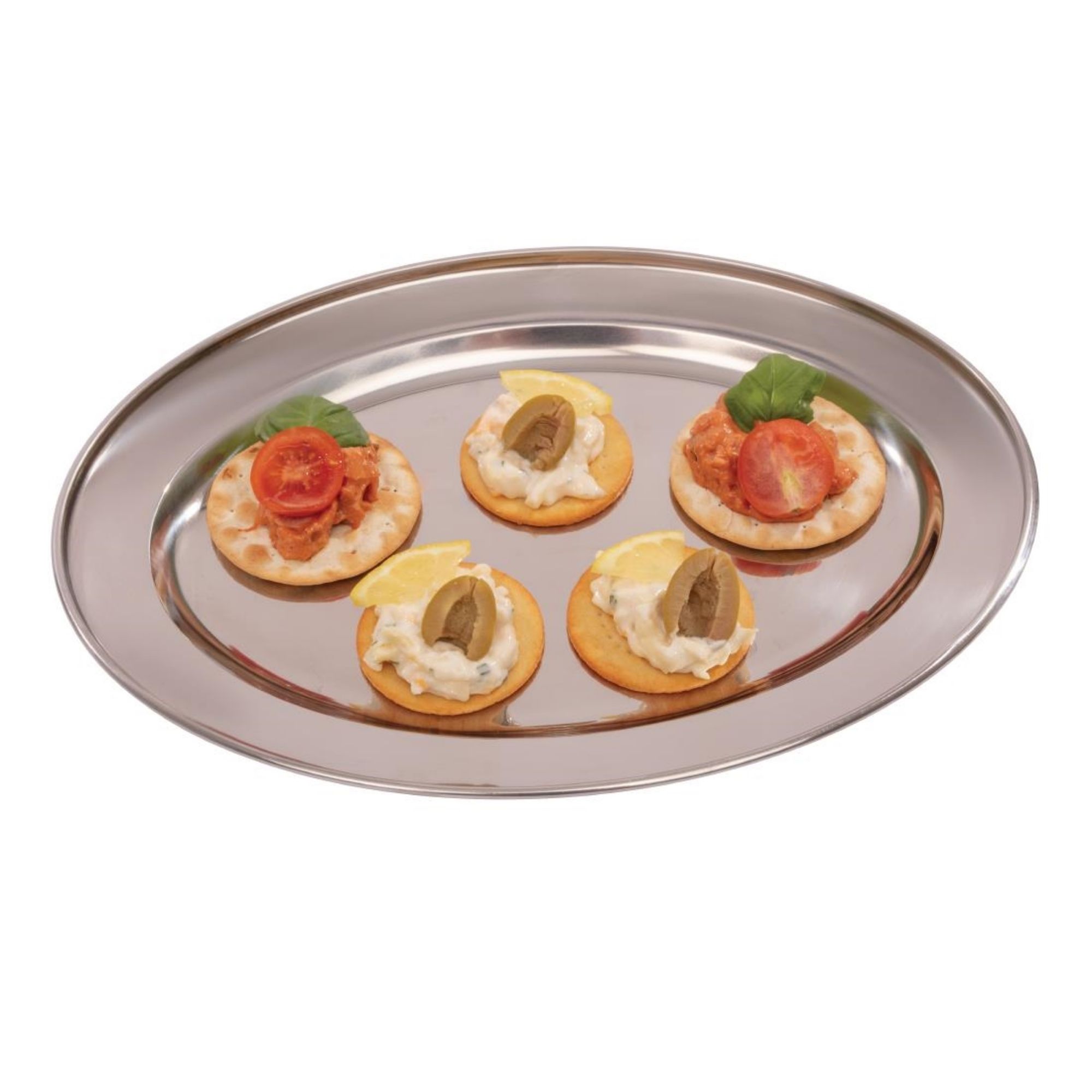 Picture of Olympia Stainless Steel Oval Serving Tray 300mm