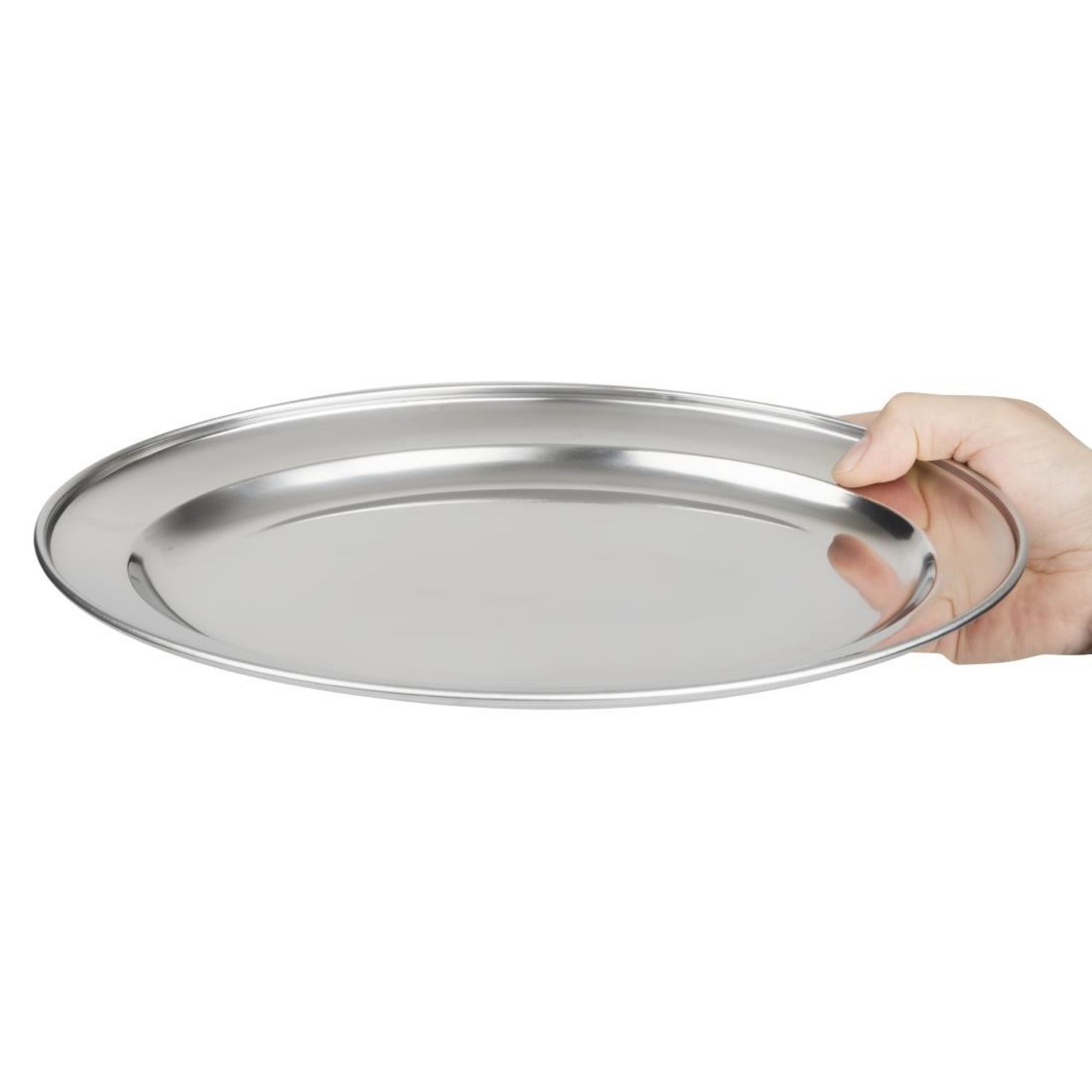 Picture of Olympia Stainless Steel Oval Serving Tray 300mm