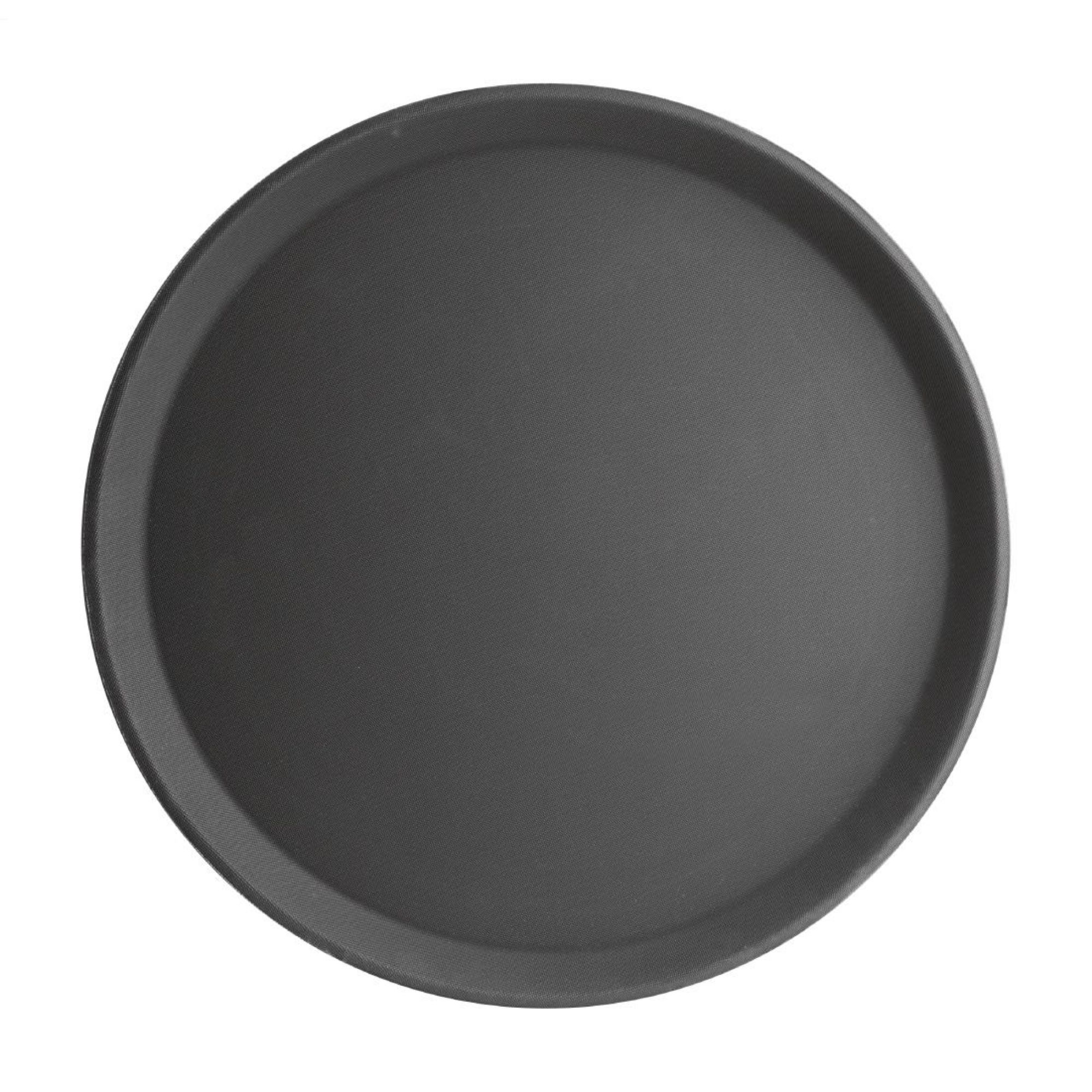 Picture of Olympia Kristallon Fibreglass Round Non-Slip Tray Black 406mm - J847