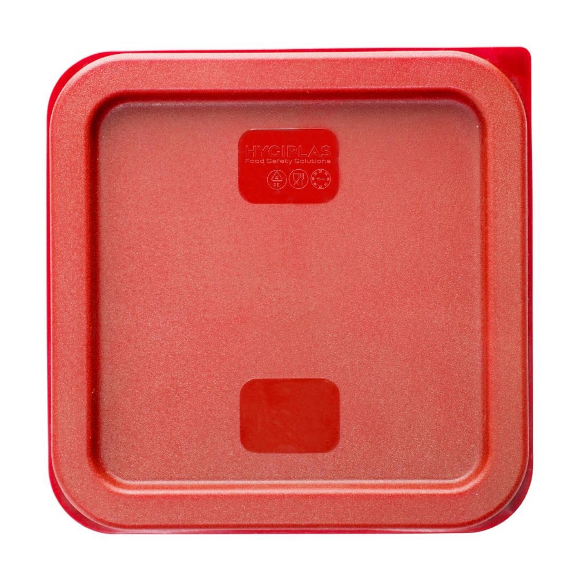 Picture of Hygiplas Square Food Storage Container Lid Red Small