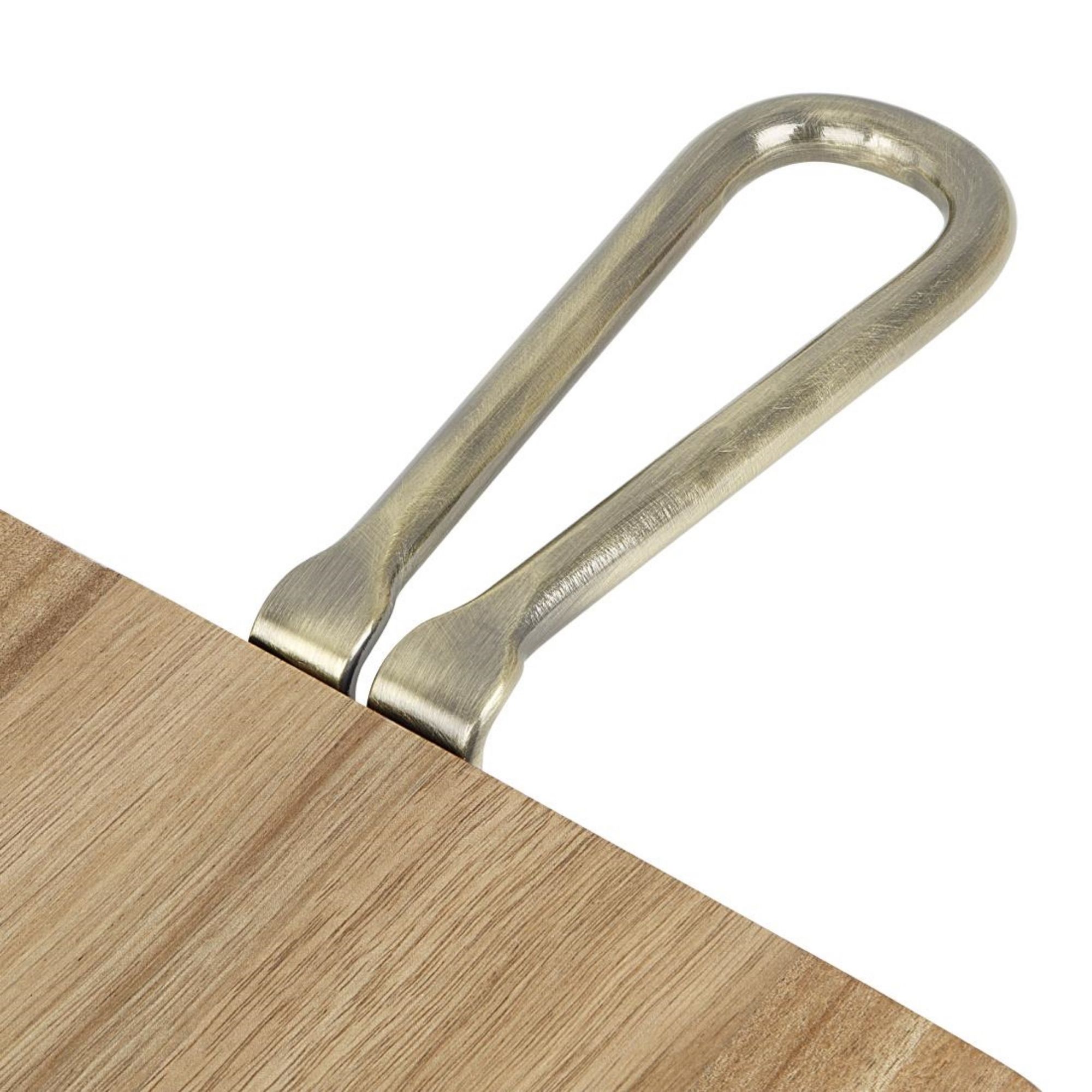 Picture of Olympia Rectangular Paddle Board Acacia Wood with Metal Handles 615x260x20mm