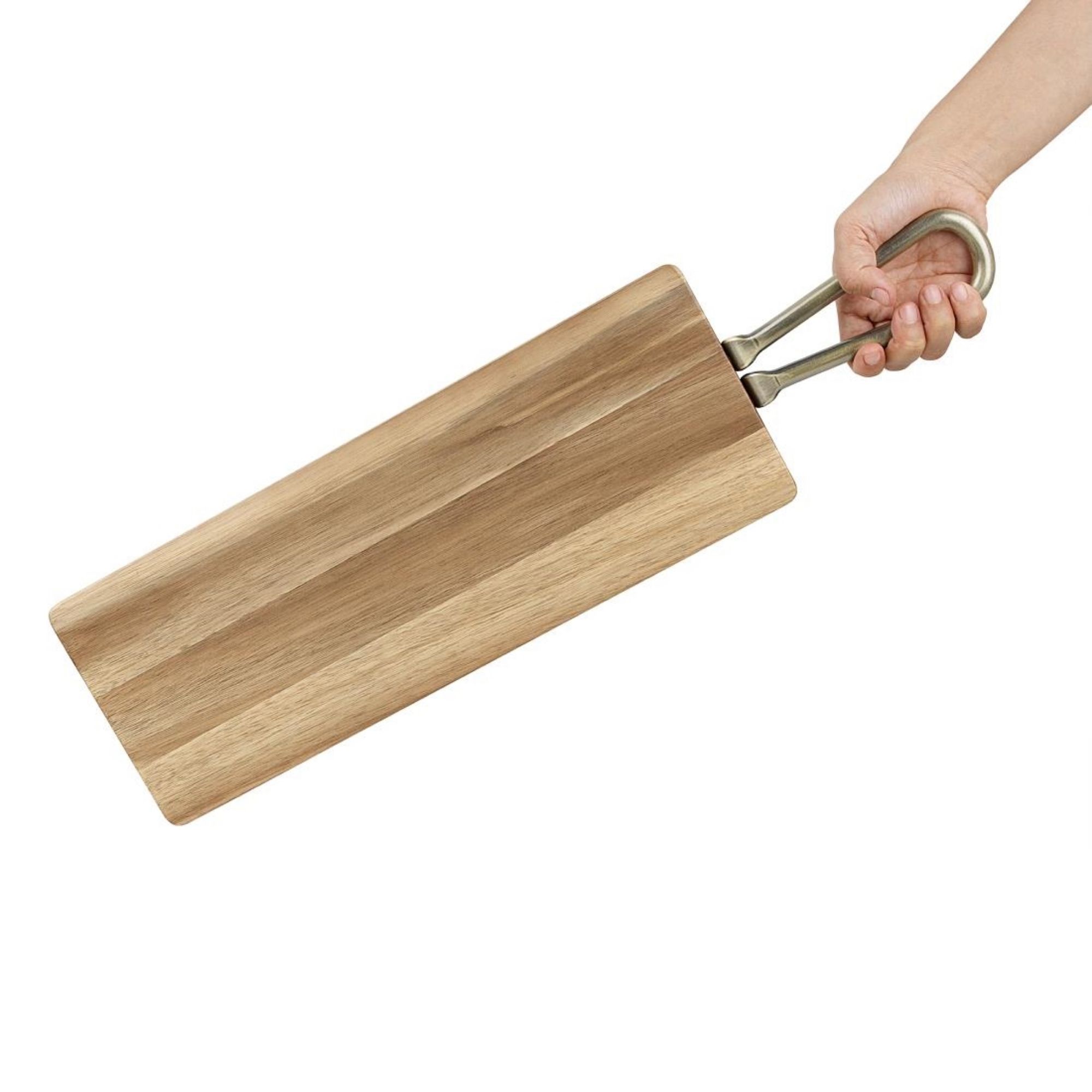 Picture of Olympia Rectangular Paddle Board Acacia Wood With Metal Handle 575x152mm