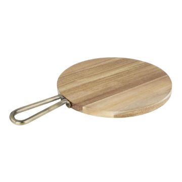 Picture of Olympia Round Paddle Board Acacia Wood With Metal Handle 458x305mm