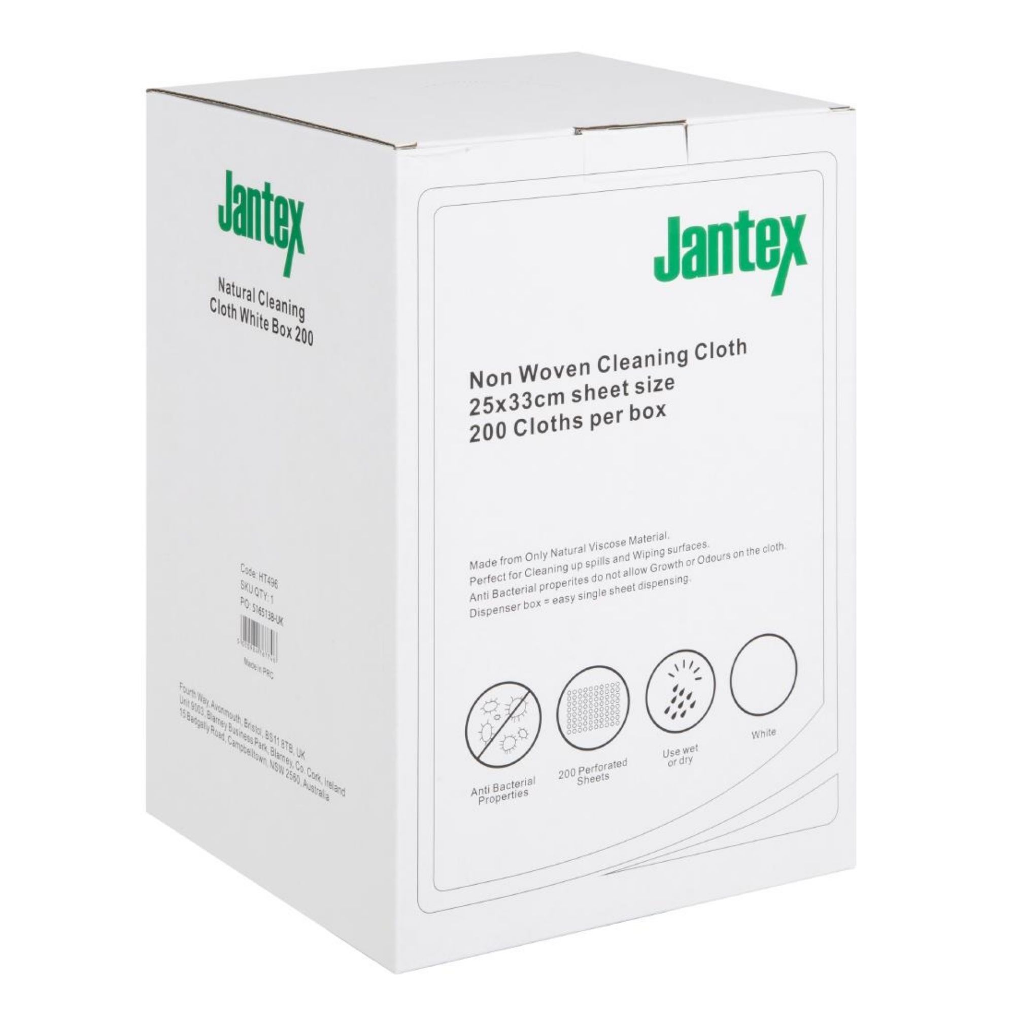 Picture of Jantex Green Compostable Cleaning Cloth White (200 pack)