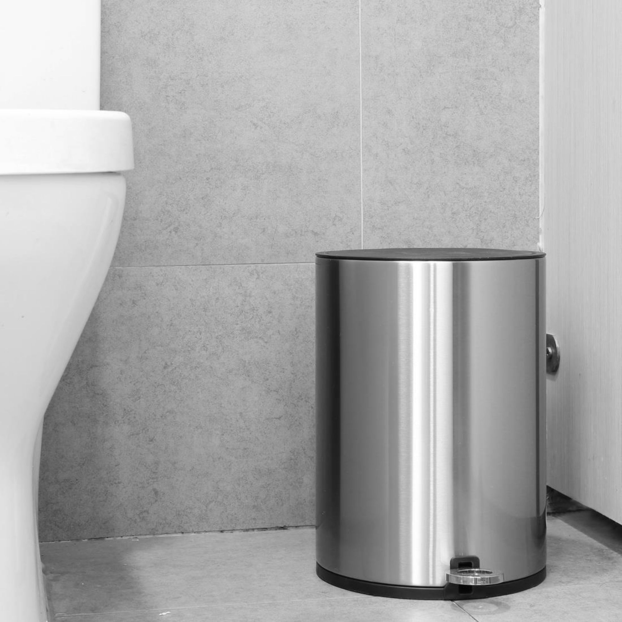 Picture of Jantex Pedal Bin Brushed Steel 6Ltr