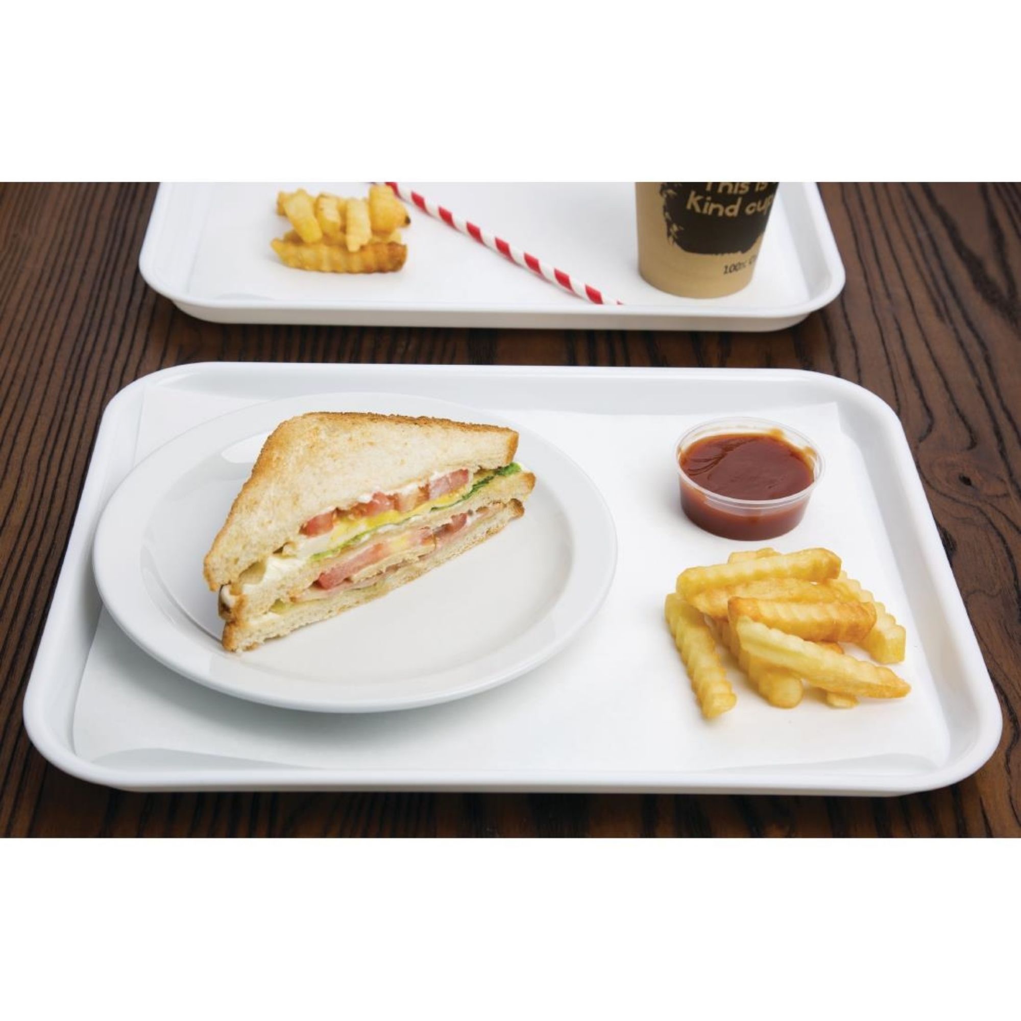 Picture of Olympia Kristallon Polypropylene Fast Food Tray White Small 345mm