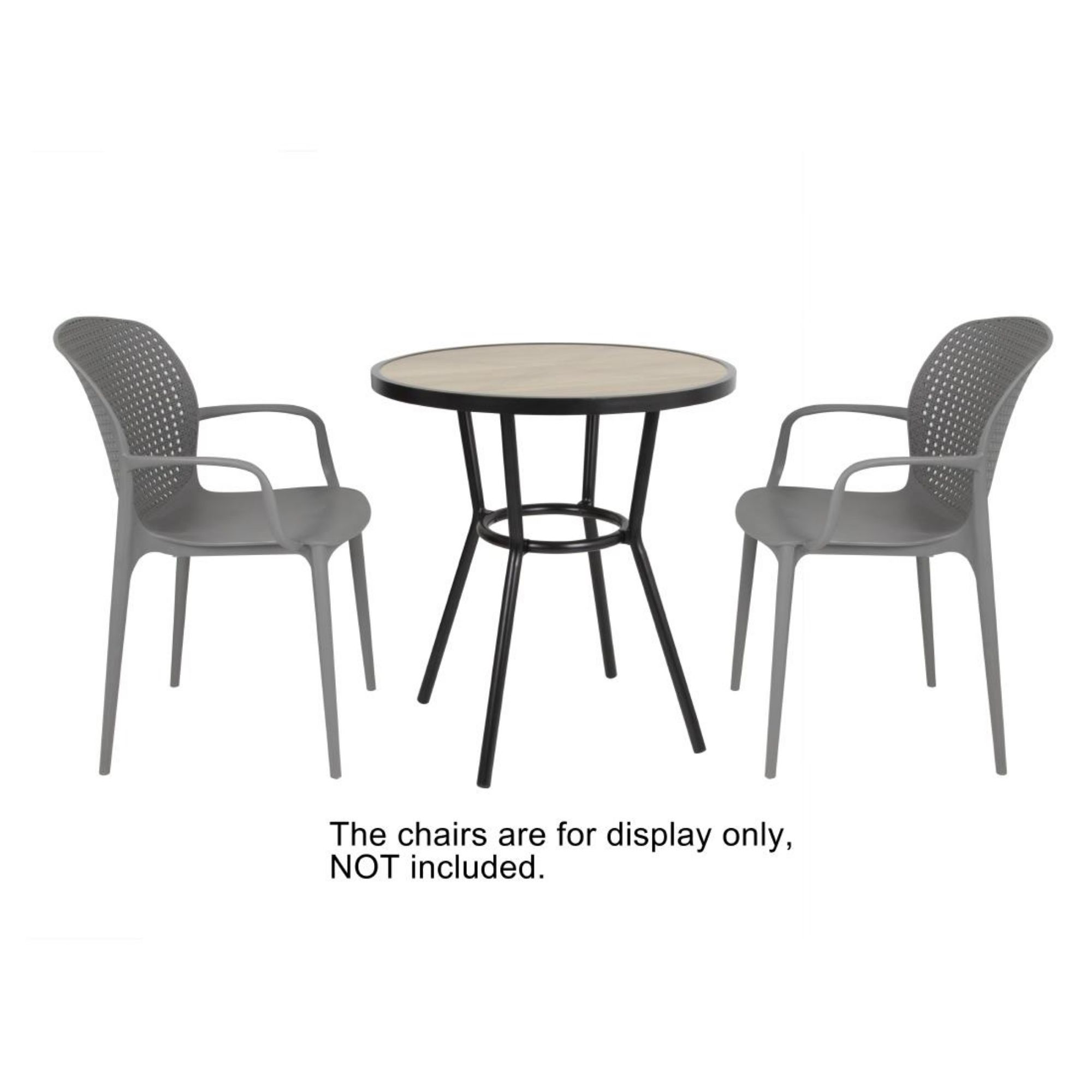Picture of Bolero Marston Round Outdoor Table Black 700mm