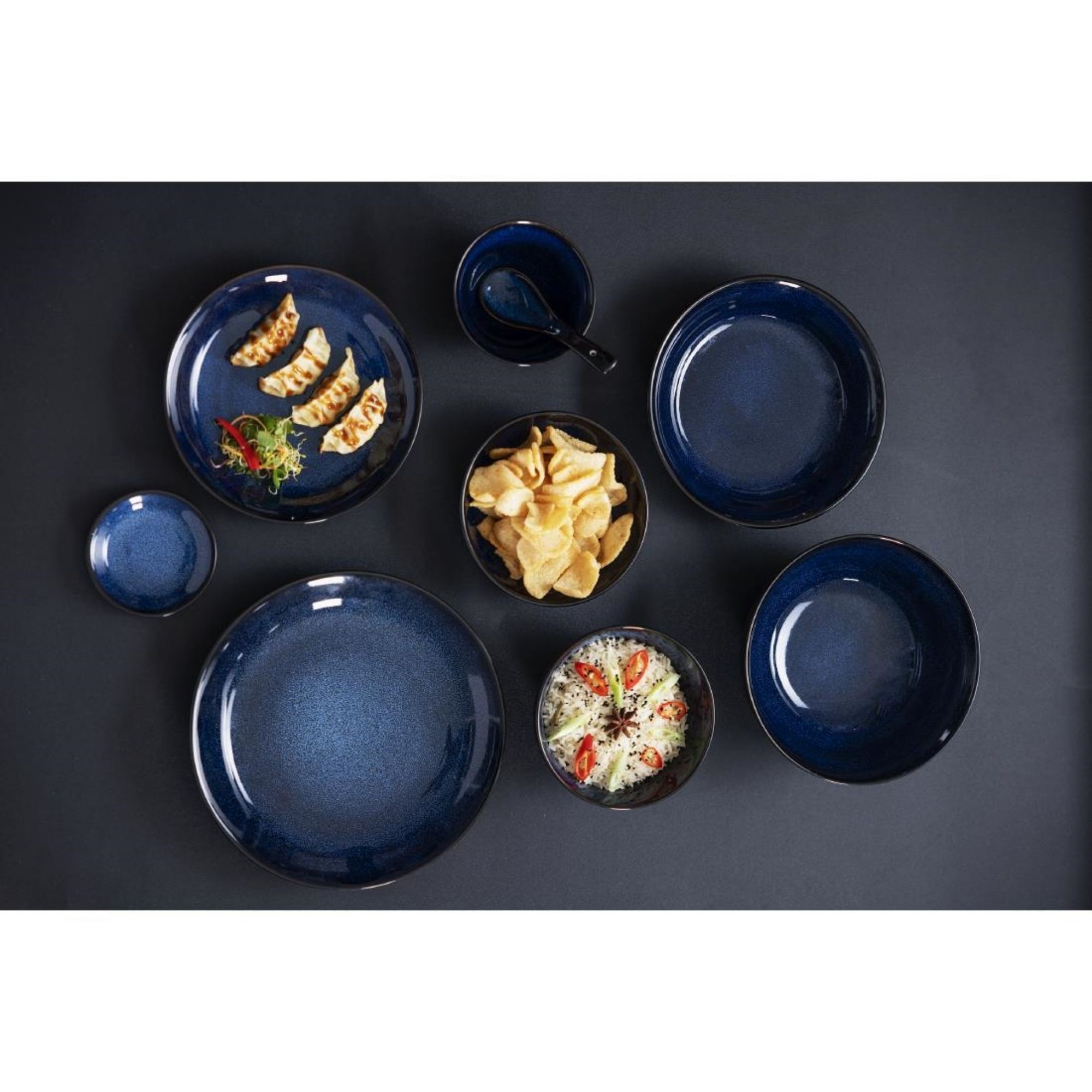 Picture of Olympia Luna Midnight Blue Soy Dishes 100mm (12 Pack)