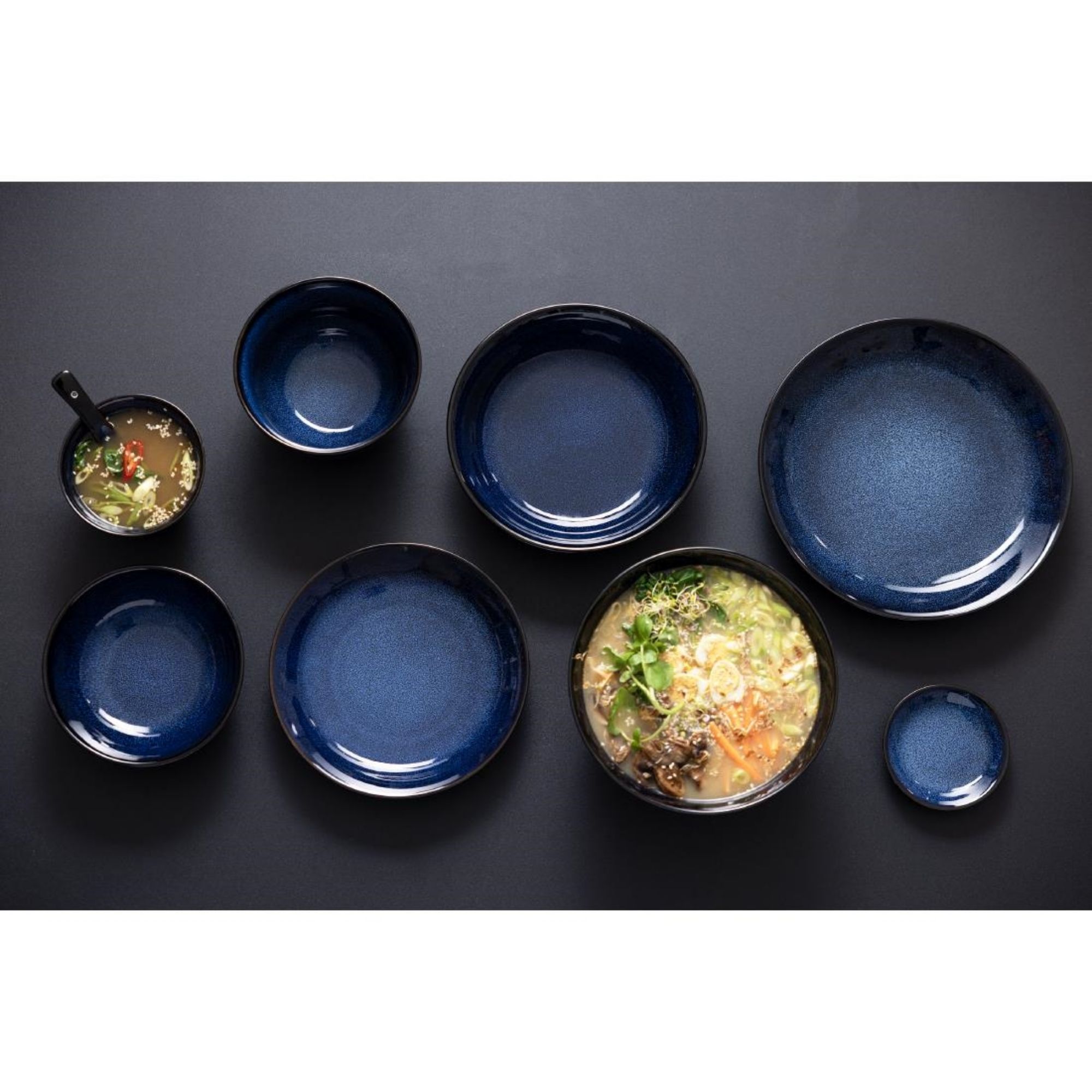 Picture of Olympia Luna Midnight Blue Footed Bowls 150mm (6 Pack)