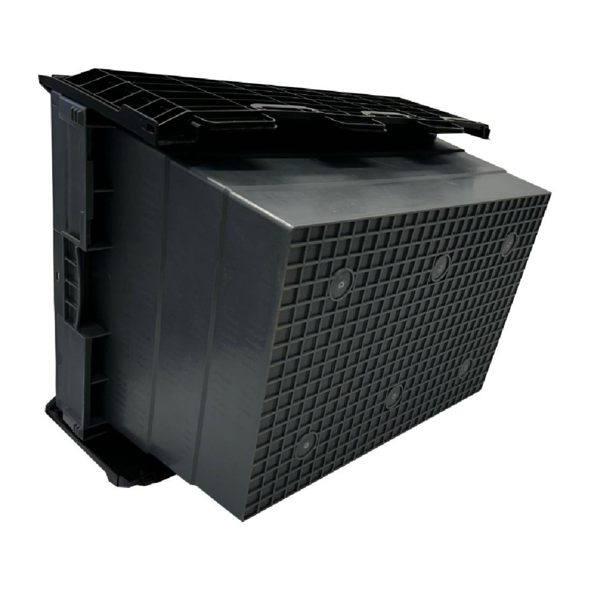 Picture of Vogue Plastic Transport Storage Crate with Attached Lid 600x400x320mm